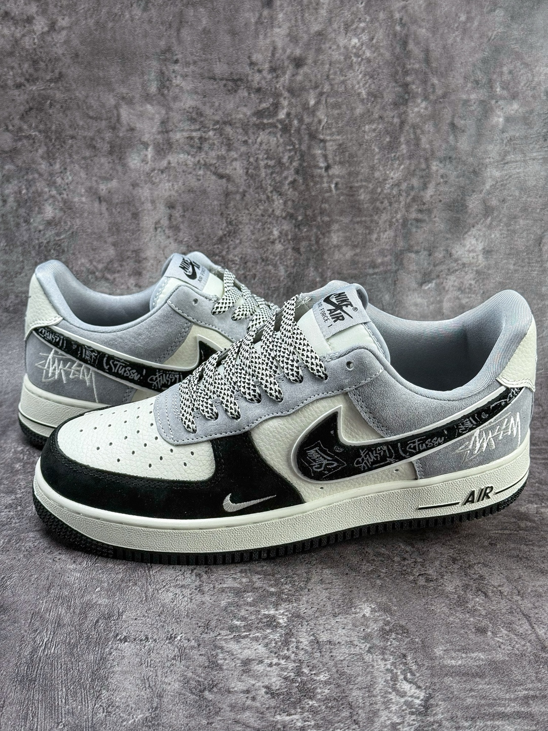 Nike Air Force 1 Low 07 x Stussy 黑白灰小勾满天星 SS1979-013