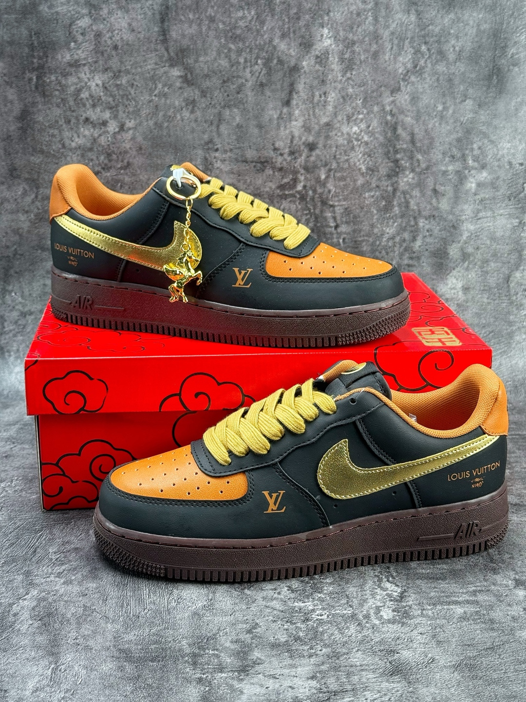 Nike Air Force 1 Low 07 x Louis Vuitton 黑黄 FV3694-101