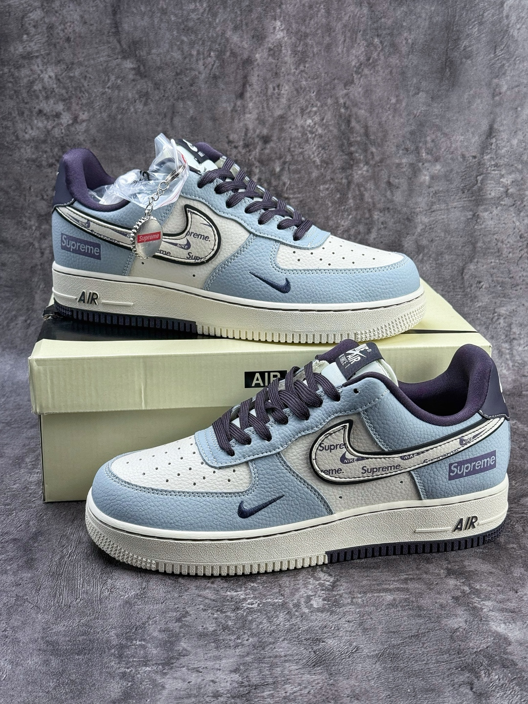 Nike Air Force 1 Low 07 x Superme 蓝白紫小勾 DD1928-308