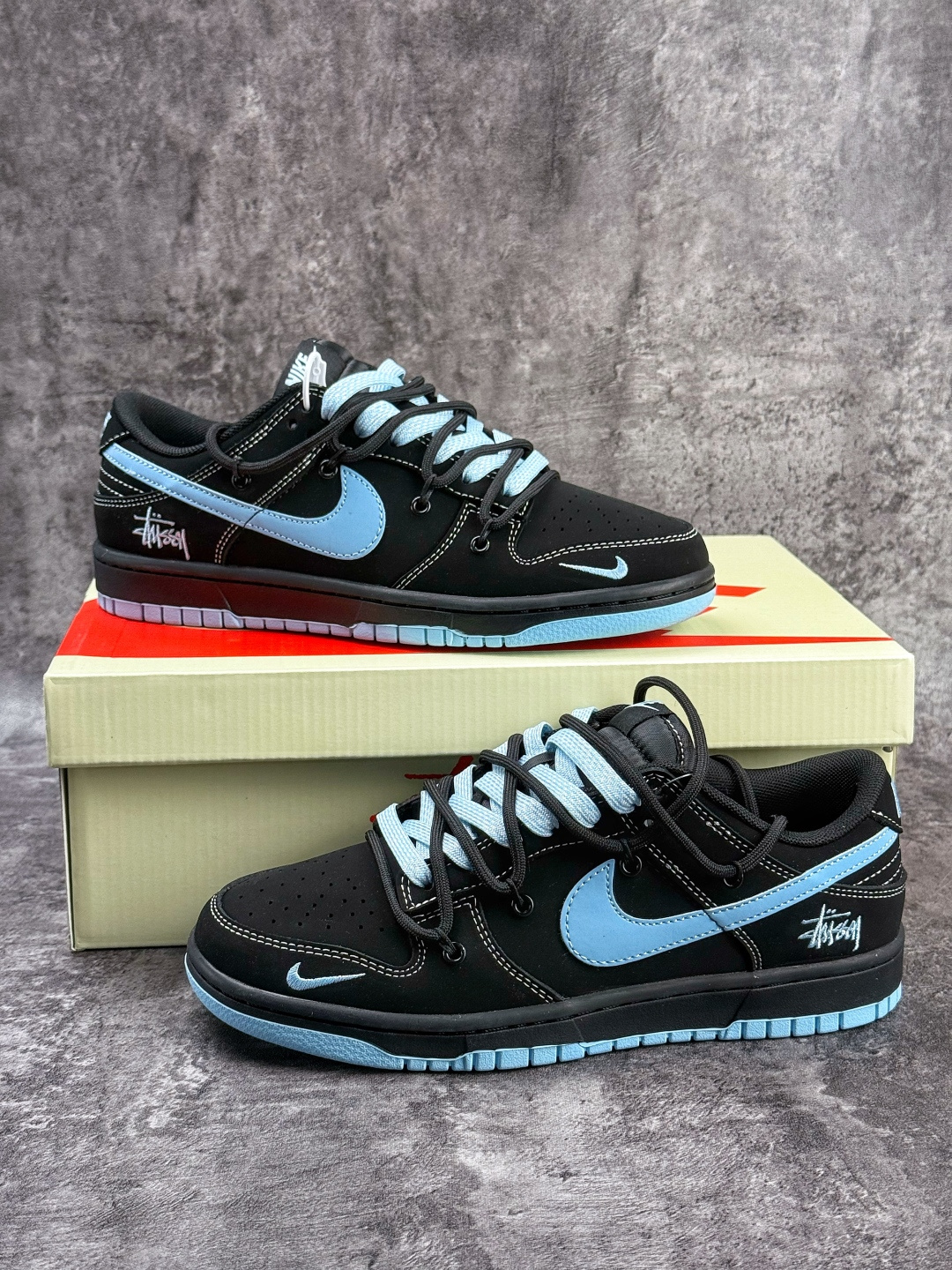 Nike SB Dunk Low x Stussy 黑蓝小勾 JP2026-105
