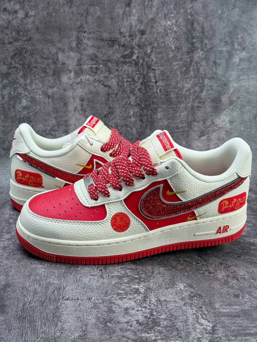 Nike Air Force 1 Low 07 马年限定 白红双小勾满天星 QY6878-604