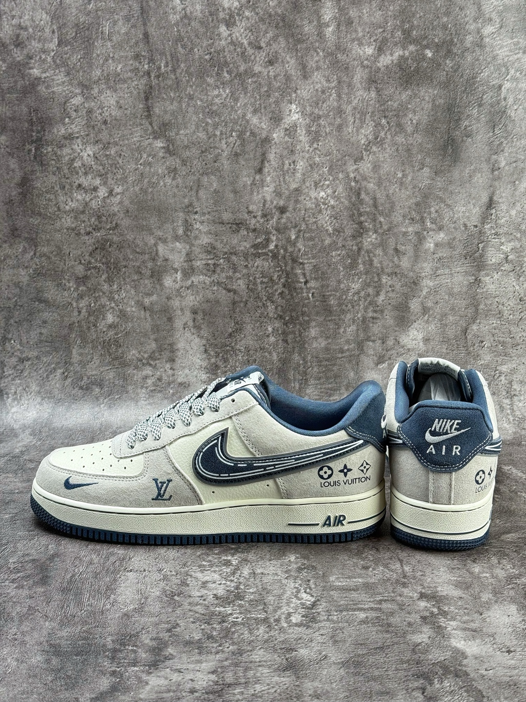 Nike Air Force 1 Low 07 x LOUIS VUITTON 灰白蓝小勾满天星 SS1979-011