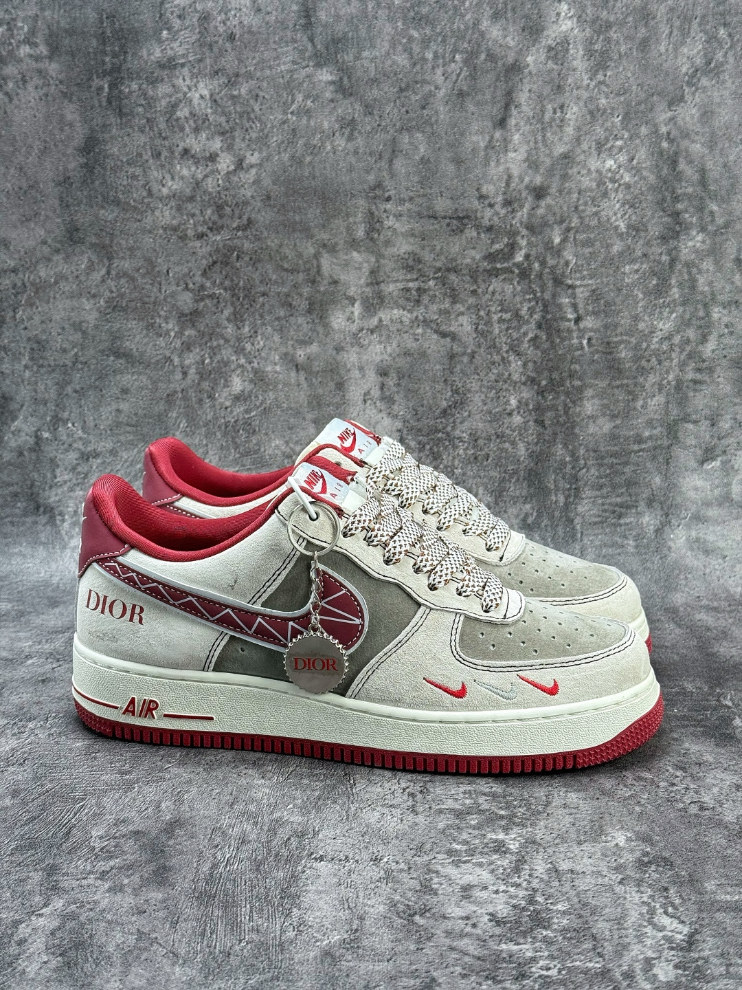 Nike Air Force 1 Low 07 x DIOR 灰红三小勾满天星 SY1388-028