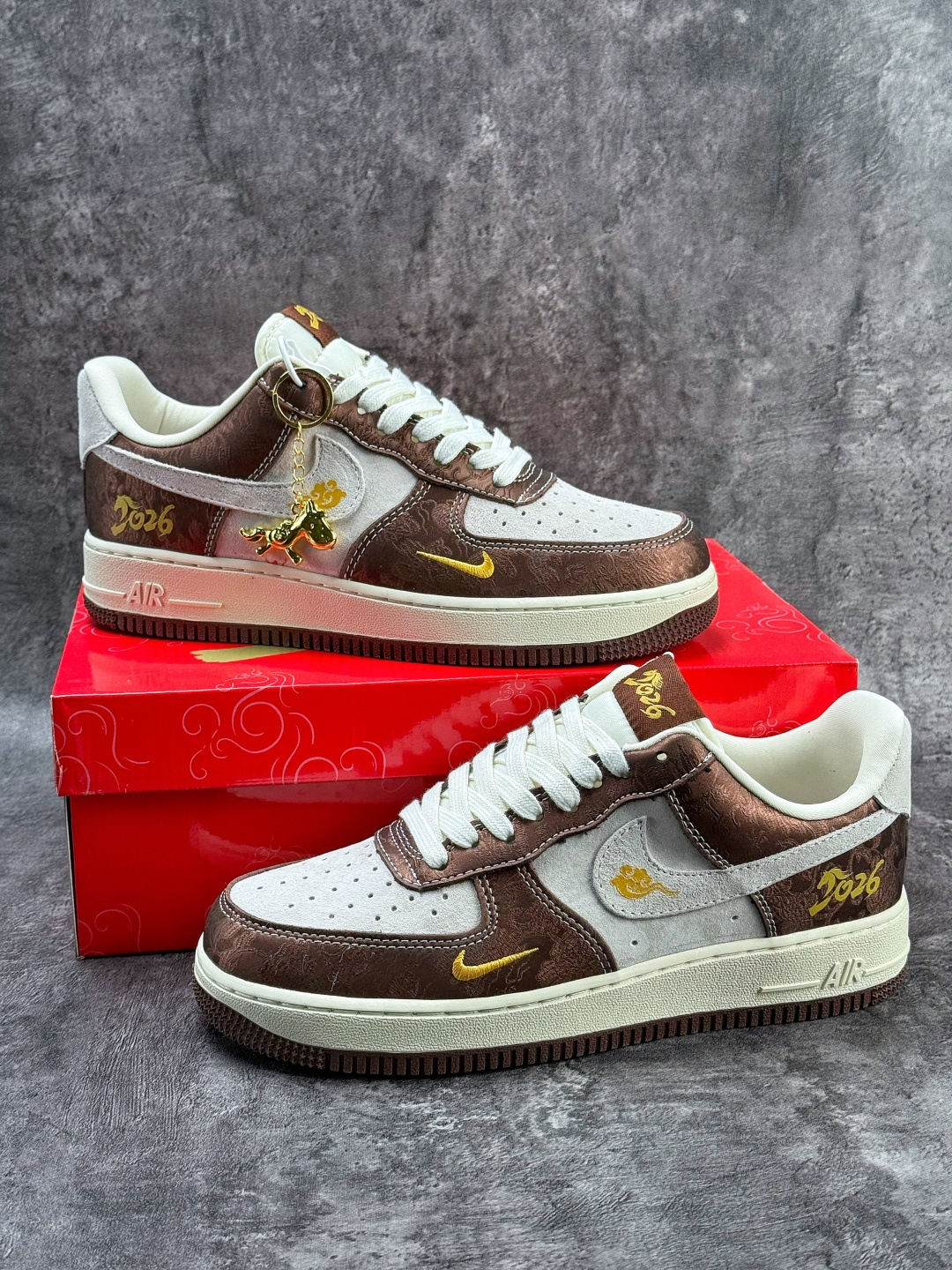 Nike Air Force 1 Low 07 马到成功 棕白小勾 KD1688-005