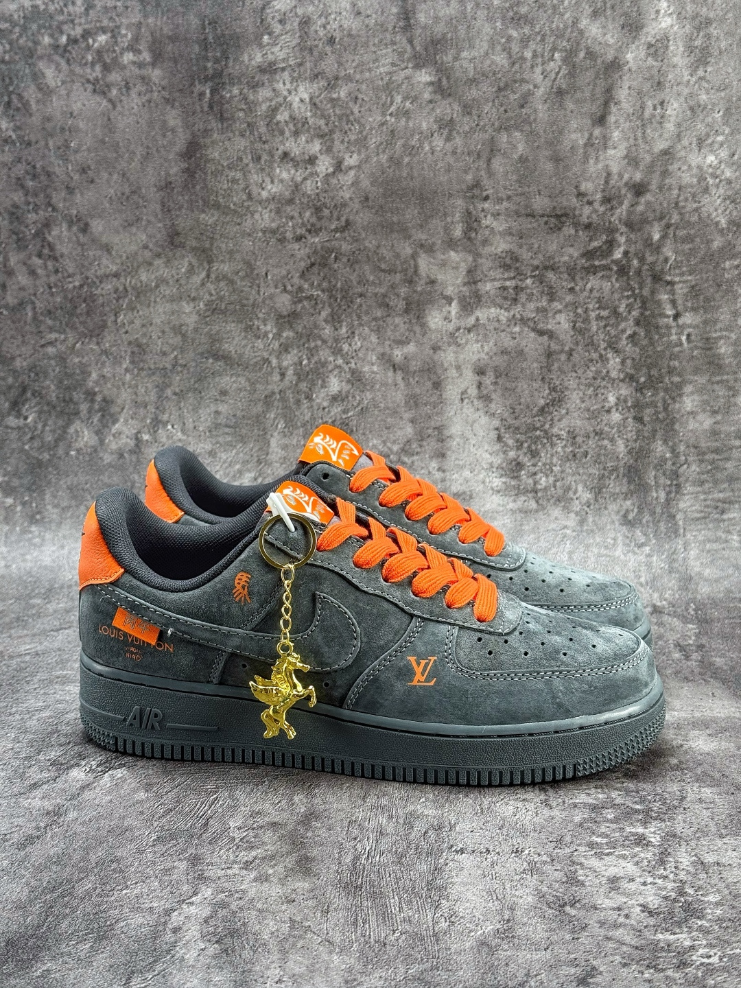 Nike Air Force 1 Low 07 x Louis Vuitton 灰橙 FV3694-105