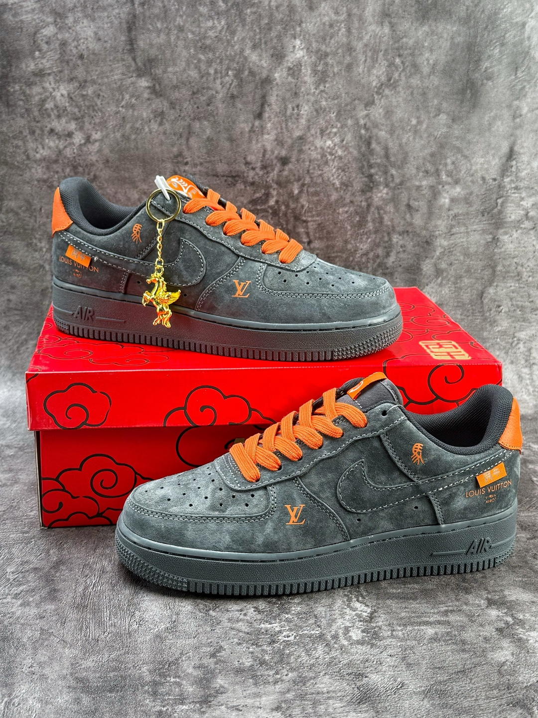 Nike Air Force 1 Low 07 x Louis Vuitton 灰橙 FV3694-105