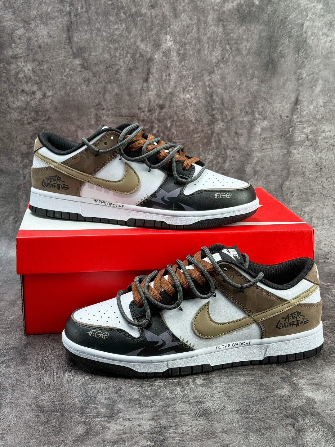 Nike SB Dunk Low RETRO 黑白棕绑带 HF5441-100