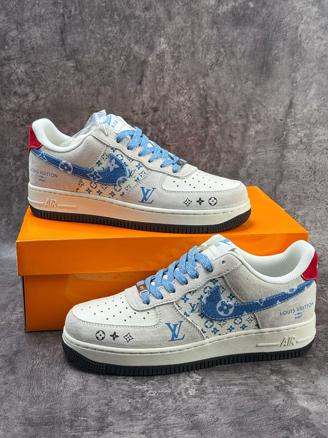 Nike Air Force 1 Low 07 x Louis Vuitton 灰白蓝 KG6699-F48