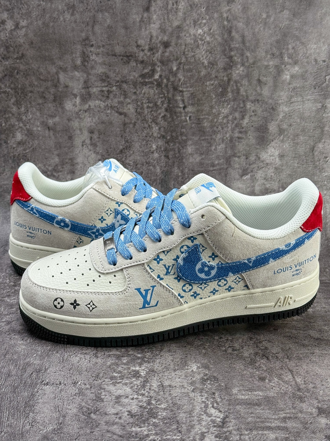 Nike Air Force 1 Low 07 x Louis Vuitton 灰白蓝 KG6699-F48