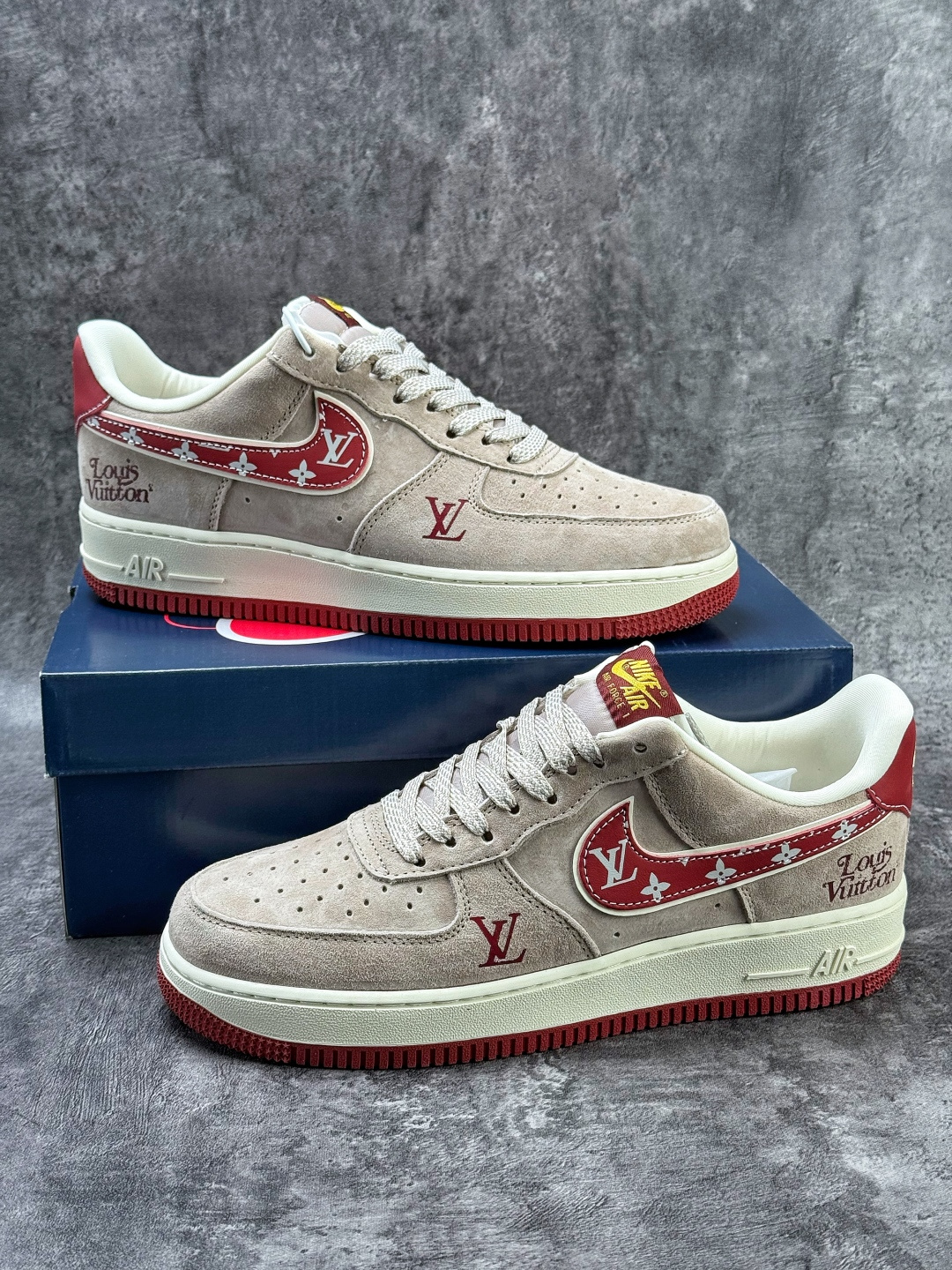 Nike Air Force 1 Low 07 x Louis Vuitton 棕红 KL1688-002