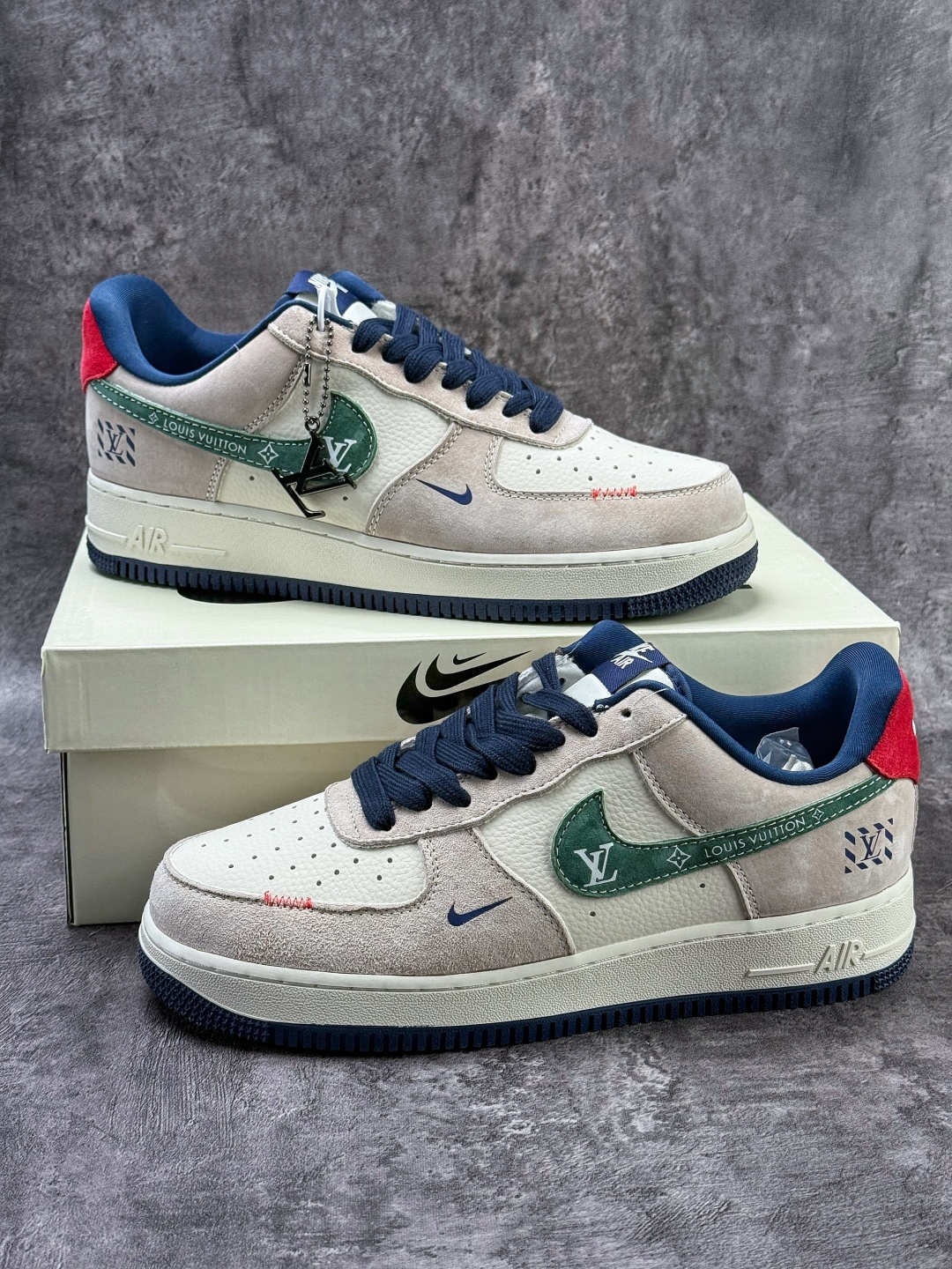 Nike Air Force 1 Low 07 x Louis Vuitton 灰白绿小勾 BK1916-001