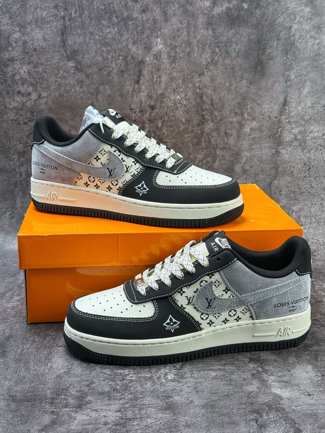Nike Air Force 1 Low 07 x Louis Vuitton 黑白灰 KG6699-F28