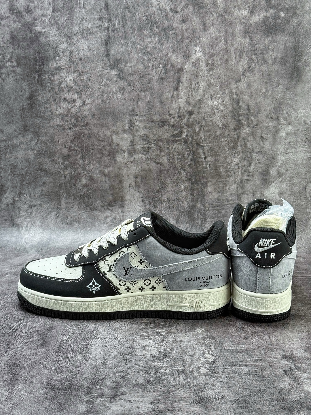 Nike Air Force 1 Low 07 x Louis Vuitton 黑白灰 KG6699-F28
