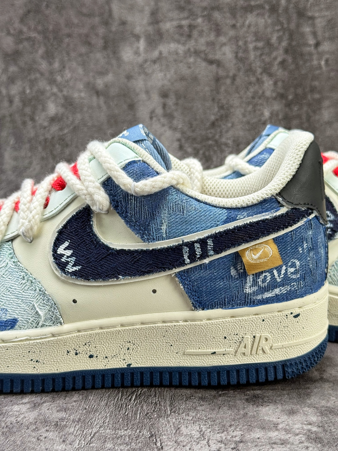 220 Nike Air Force 1 Low 07 蓝白红牛仔补丁 FB0607-707