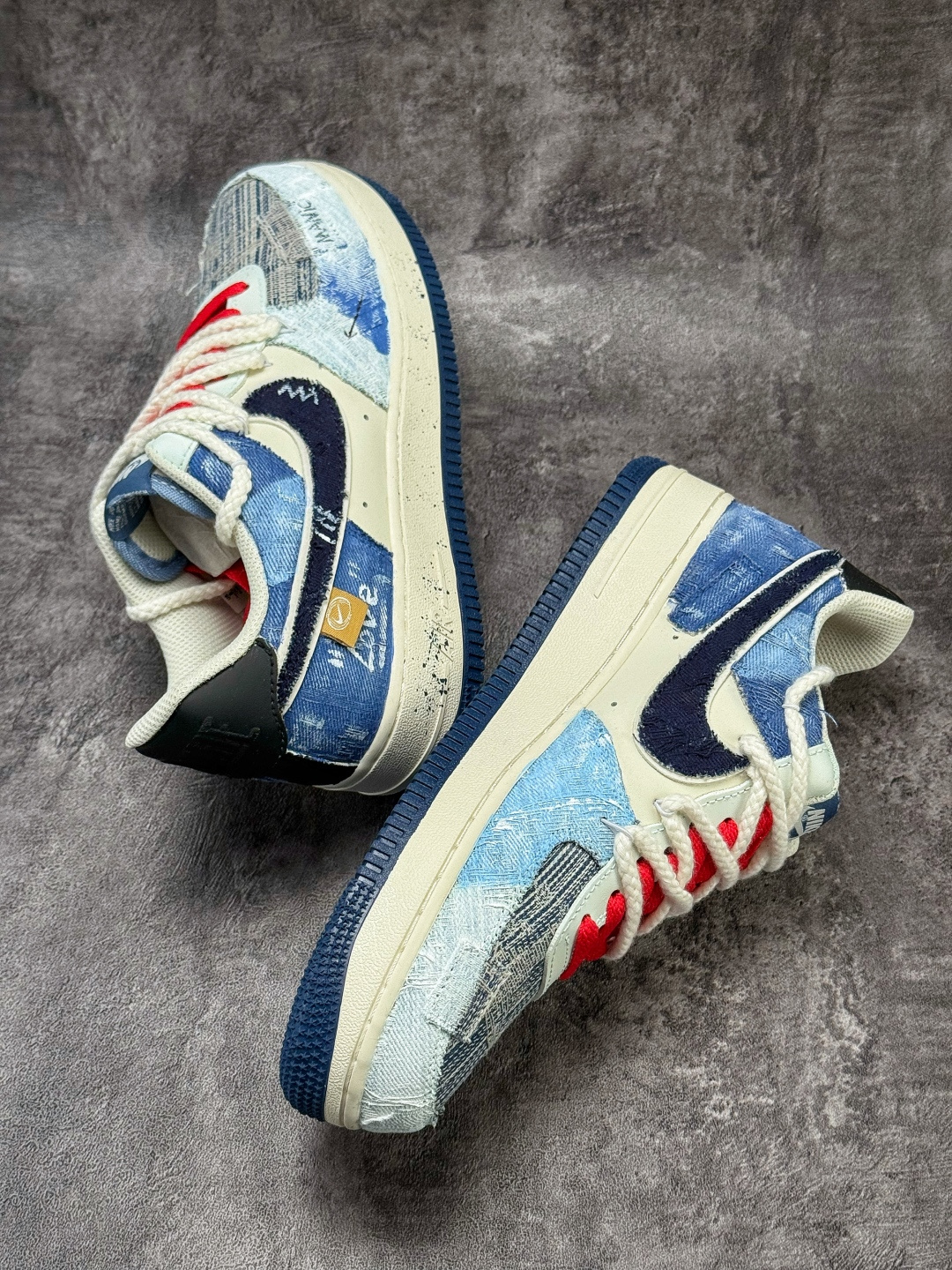 220 Nike Air Force 1 Low 07 蓝白红牛仔补丁 FB0607-707