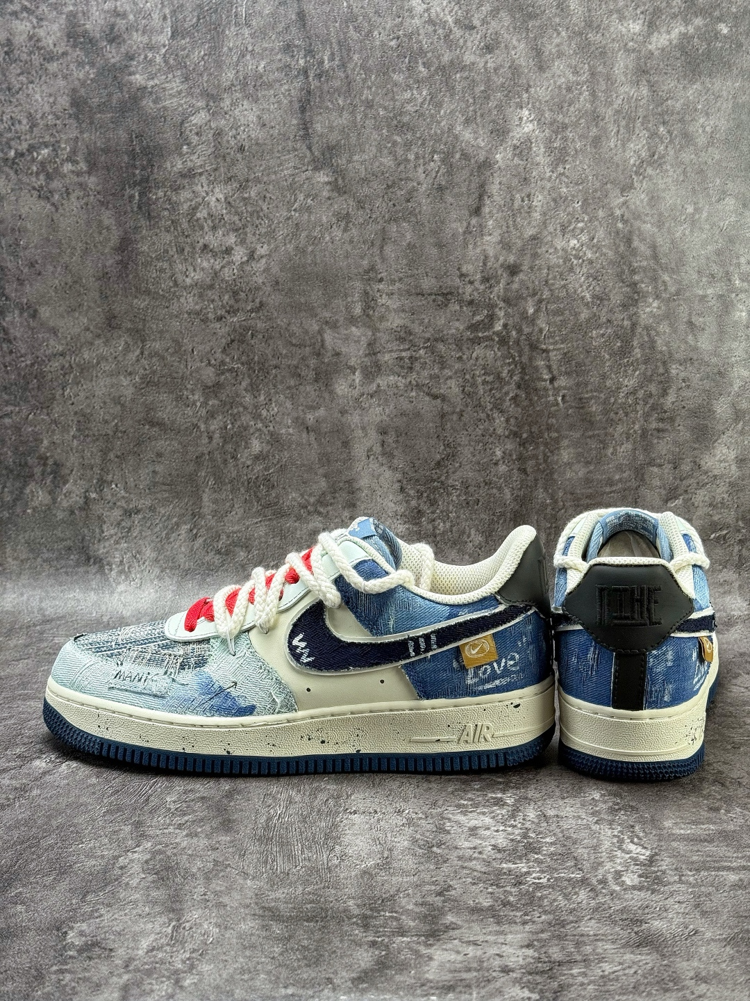 220 Nike Air Force 1 Low 07 蓝白红牛仔补丁 FB0607-707