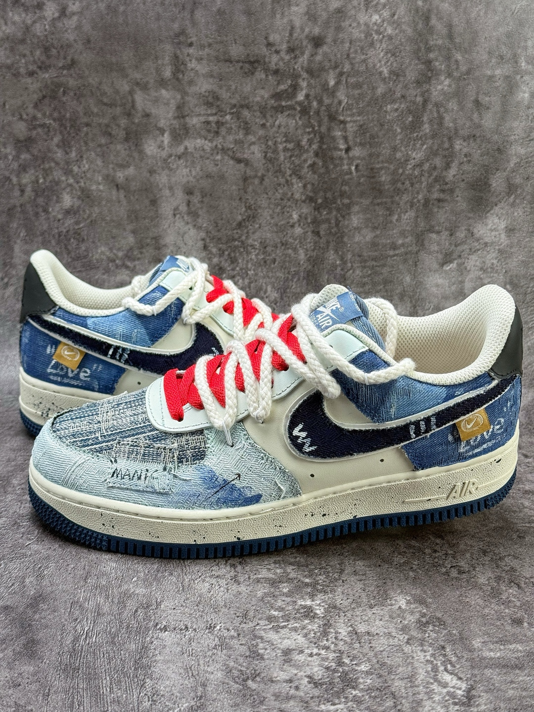 220 Nike Air Force 1 Low 07 蓝白红牛仔补丁 FB0607-707