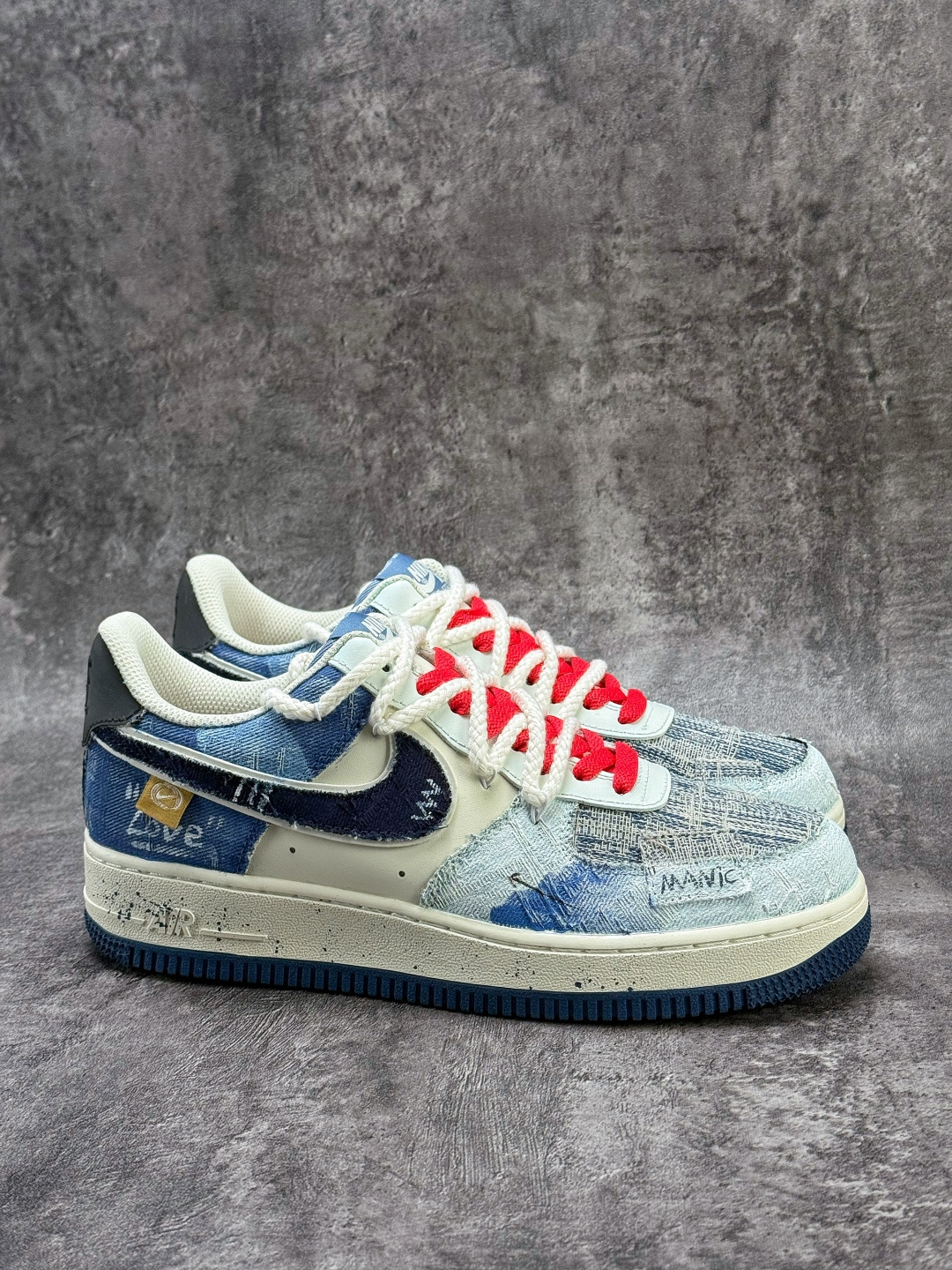 220 Nike Air Force 1 Low 07 蓝白红牛仔补丁 FB0607-707