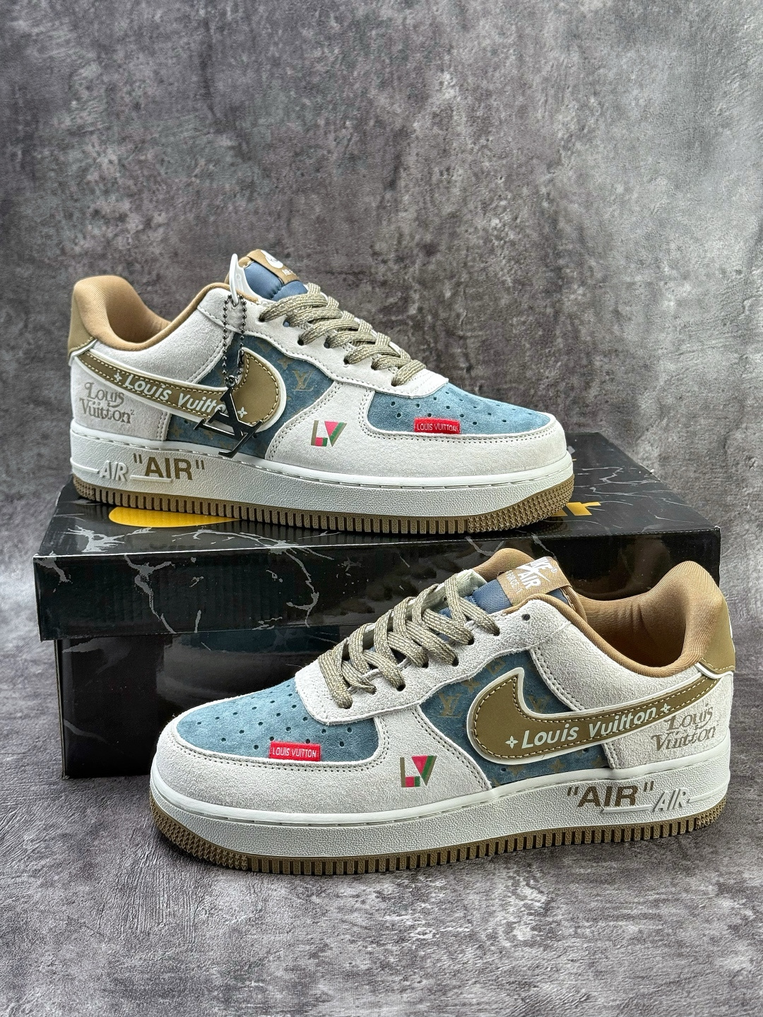 210 Nike Air Force 1 Low 07 x Louis Vuitton 灰蓝棕 DD1982-346-Chinese UA Cheap High Quatity Brand Clothes Bags handbags Sneakers wholesale wholesaler seller from China Factory suppliers Fashion Clothing Shoes best Quality Beautiful Price 210 Nike Air Force 1 Low 07 x Louis Vuitton 灰蓝棕 DD1982-346