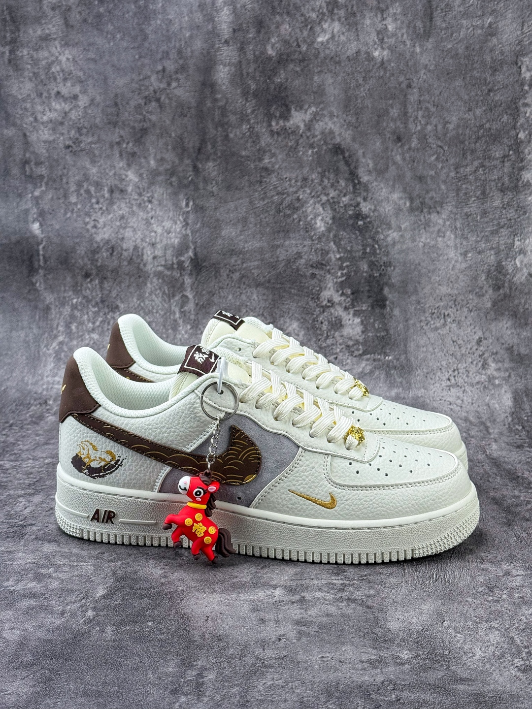 Nike Air Force 1 Low 07 马年限定 白灰棕小勾 FQ4637-001