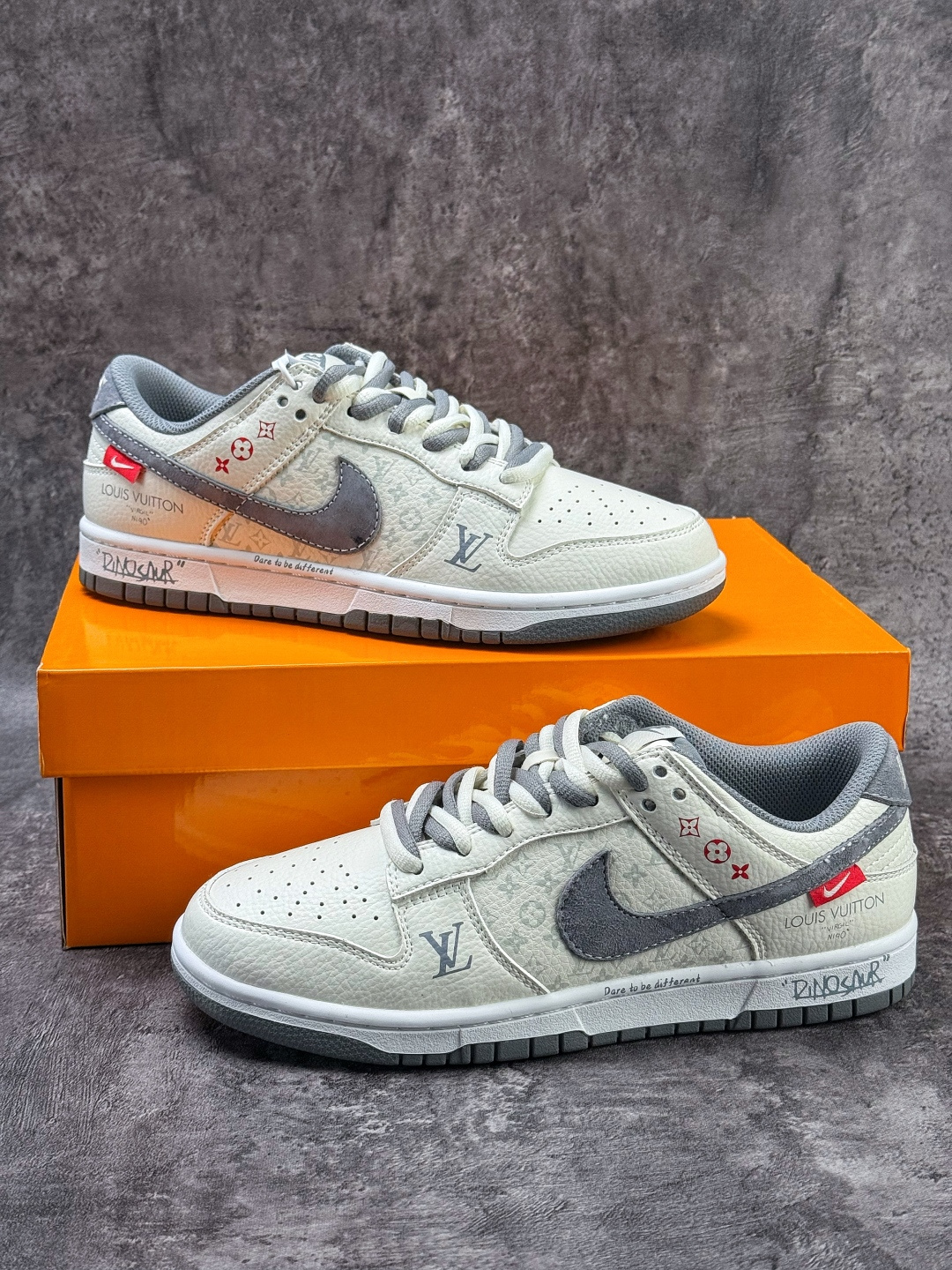 Nike SB Dunk Low x Louis Vuitton 白灰 KG6699-F23