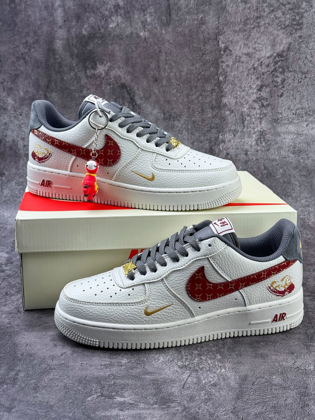 Nike Air Force 1 Low 07 马年限定 白灰红小勾 NH0601-507