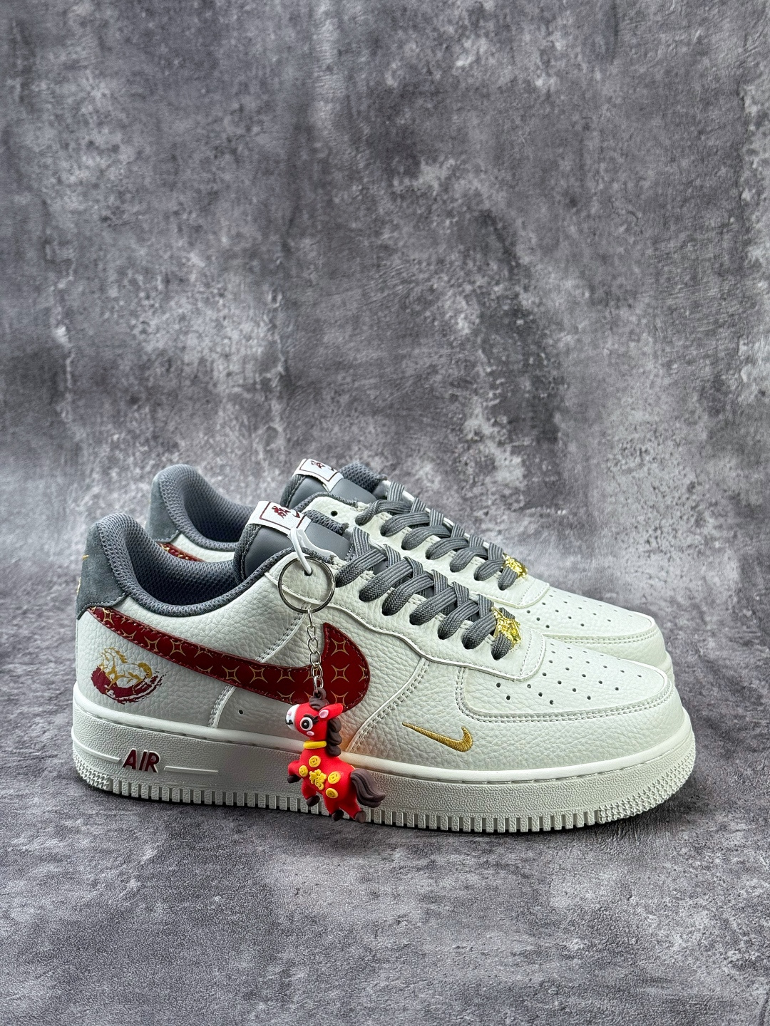 Nike Air Force 1 Low 07 马年限定 白灰红小勾 NH0601-507