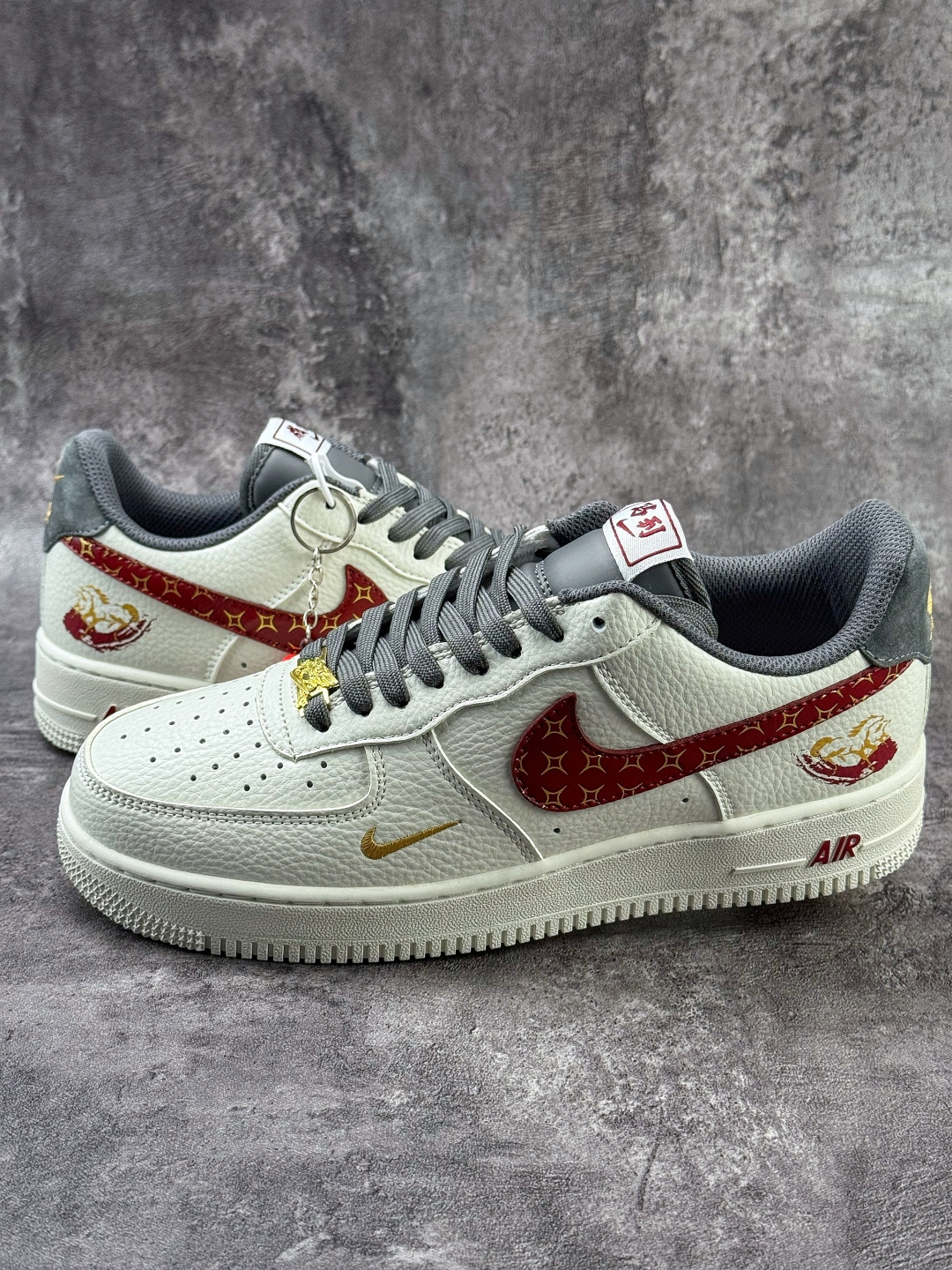 Nike Air Force 1 Low 07 马年限定 白灰红小勾 NH0601-507