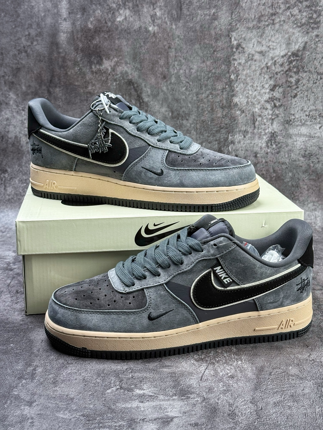 Nike Air Force 1 Low 07 x Stussy 灰黑小勾 BK1916-002
