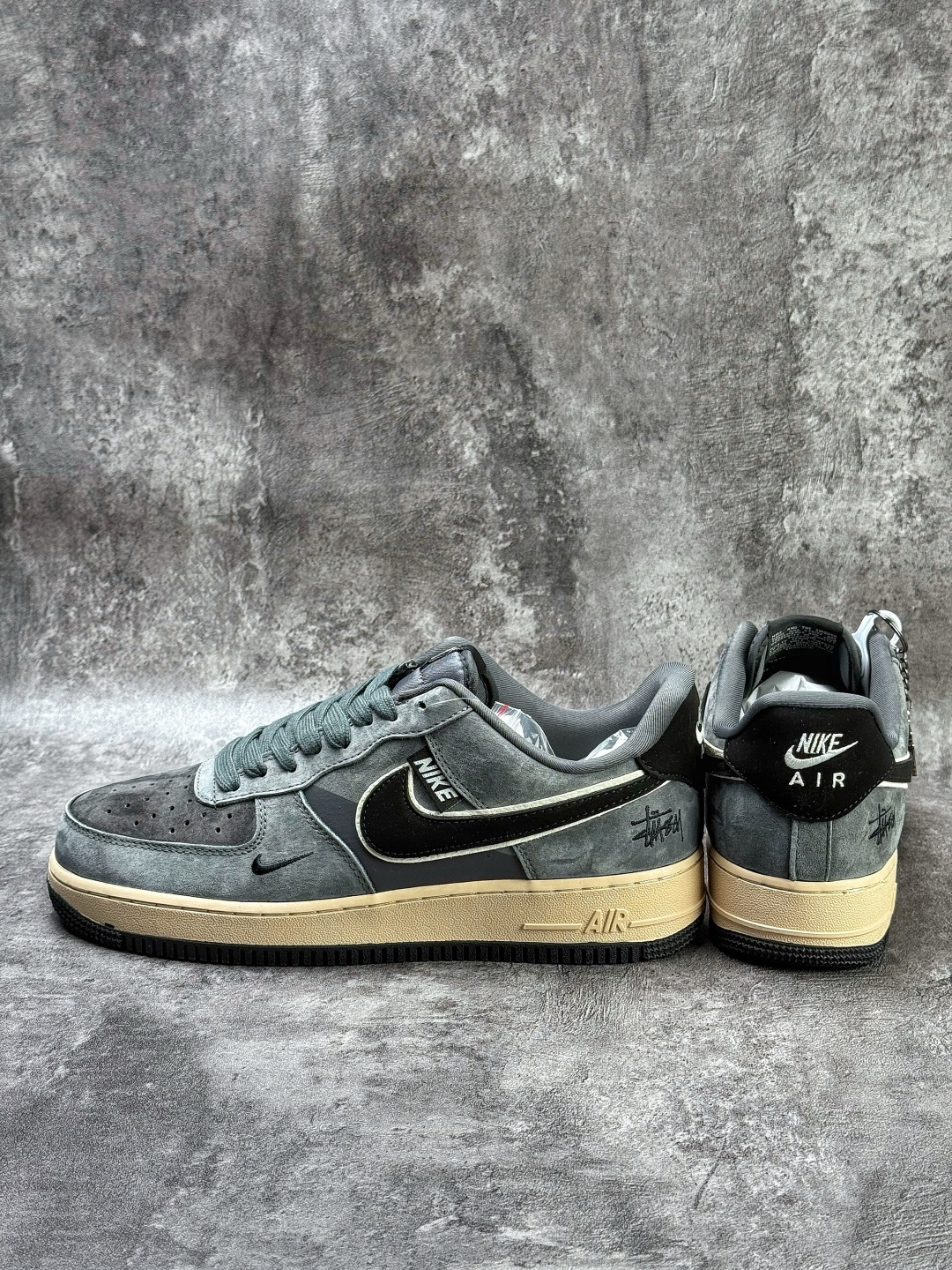 Nike Air Force 1 Low 07 x Stussy 灰黑小勾 BK1916-002