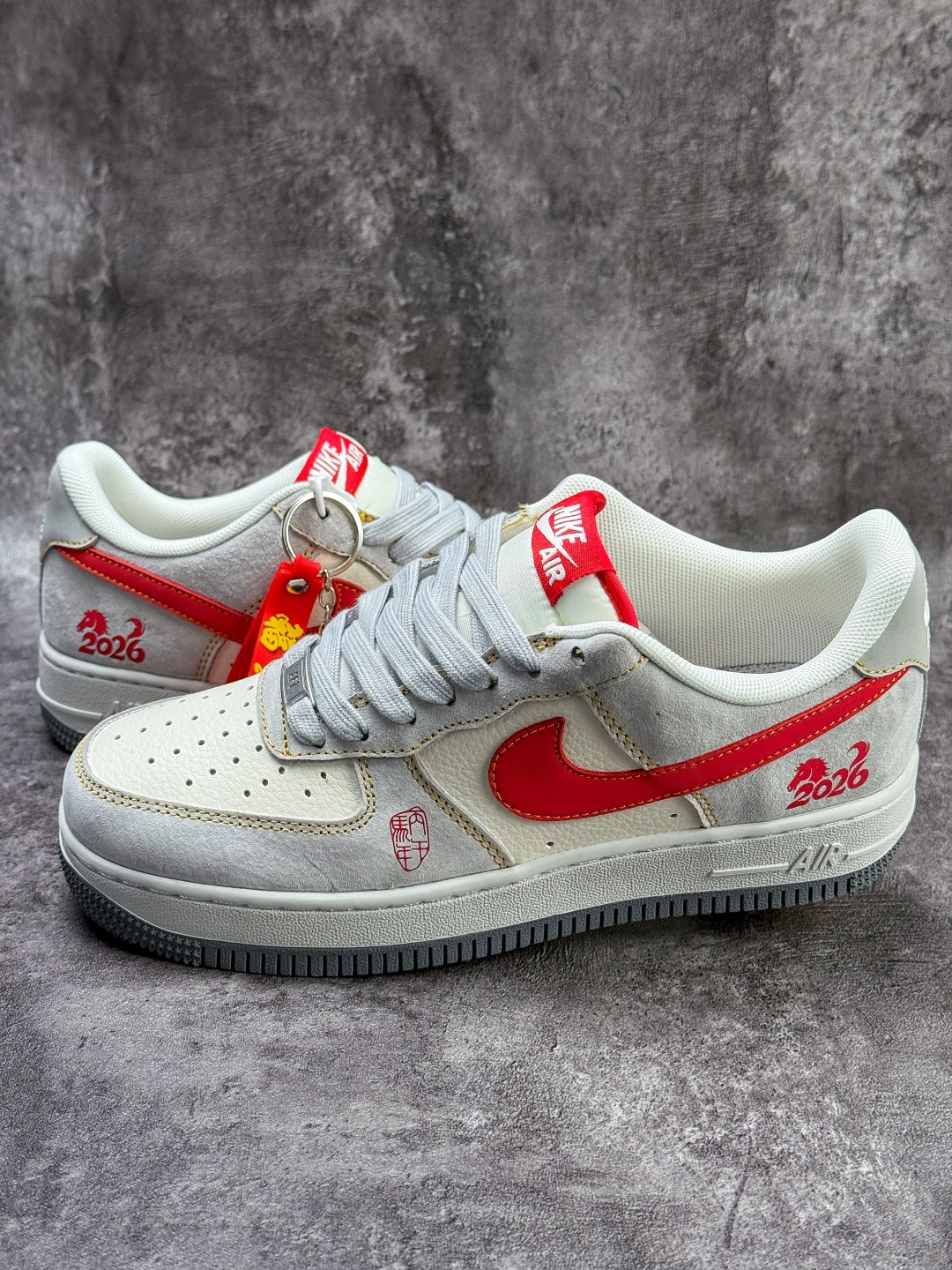Nike Air Force 1 Low 07 马年限定 灰白红 HT5088-631