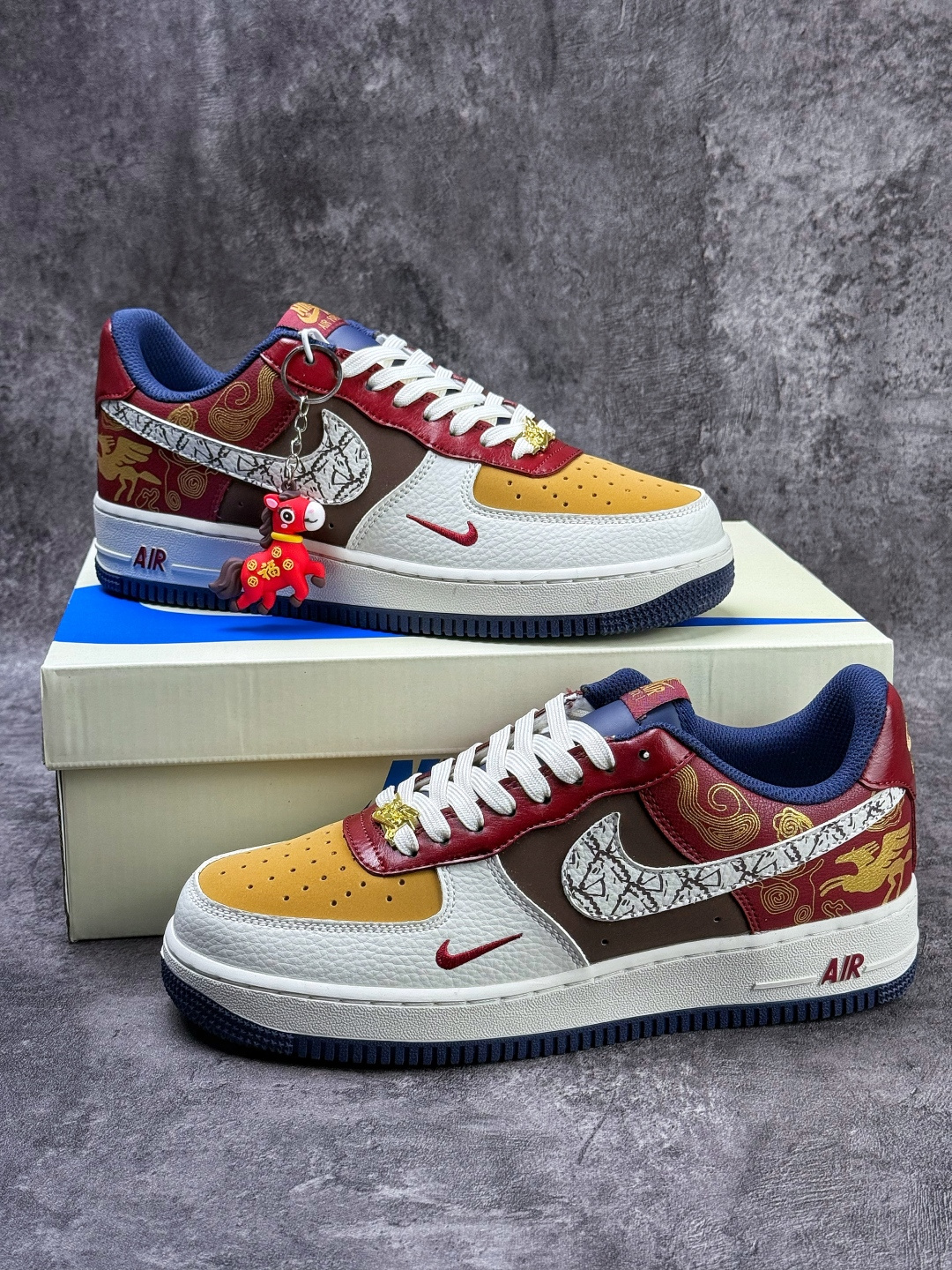 Nike Air Force 1 Low 07 马年限定 白黄棕红小勾 NH0601-535