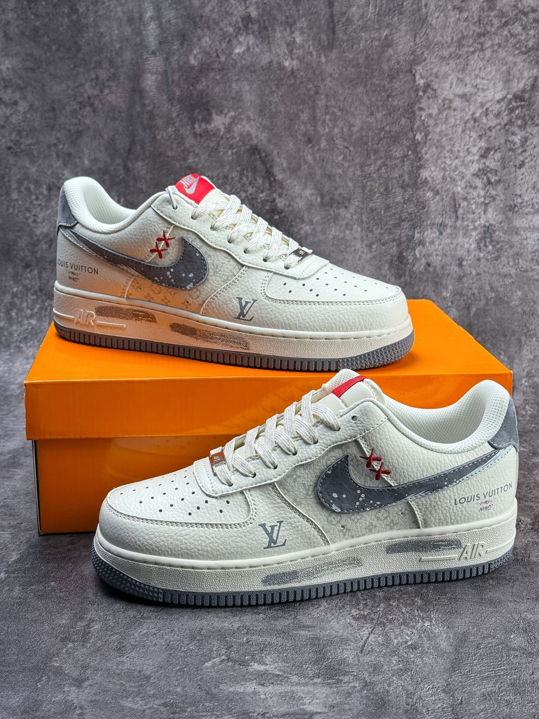 Nike Air Force 1 Low 07 x Louis Vuitton 白灰 KG6699-F49
