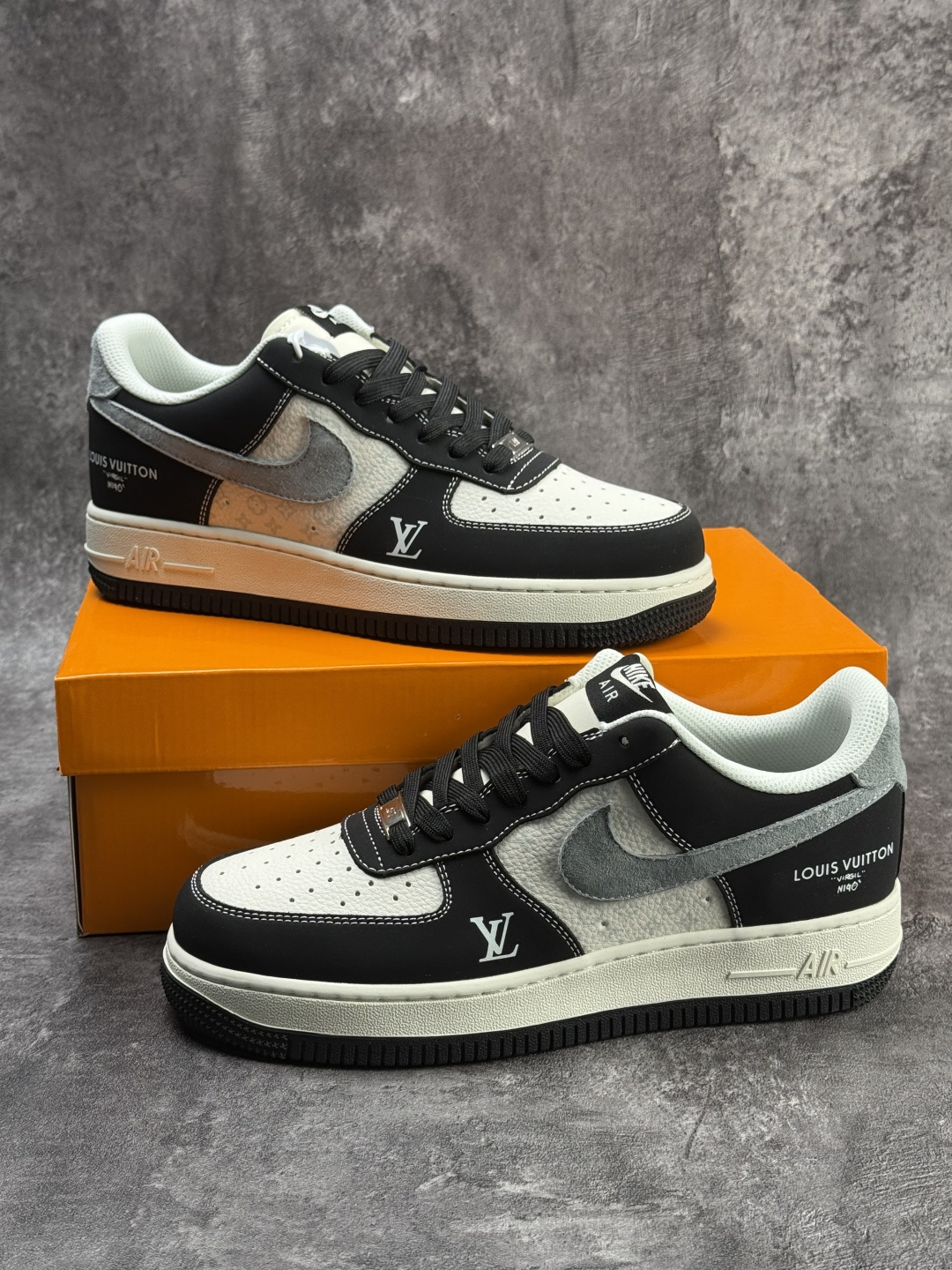 Nike Air Force 1 Low 07 x Louis Vuitton 黑白灰 KG6699-F29