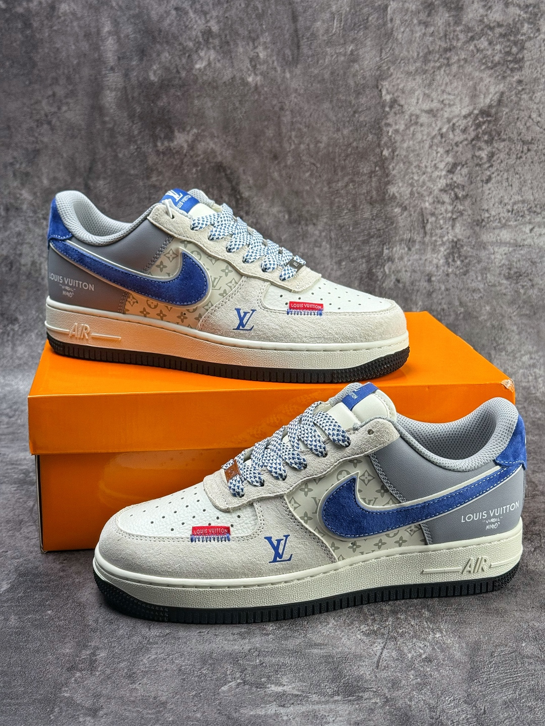 Nike Air Force 1 Low 07 x Louis Vuitton 灰白蓝满天星 KD6699-F09 Nike Air Force 1 Low 07 x Louis Vuitton 灰白蓝满天星 KD6699-F09