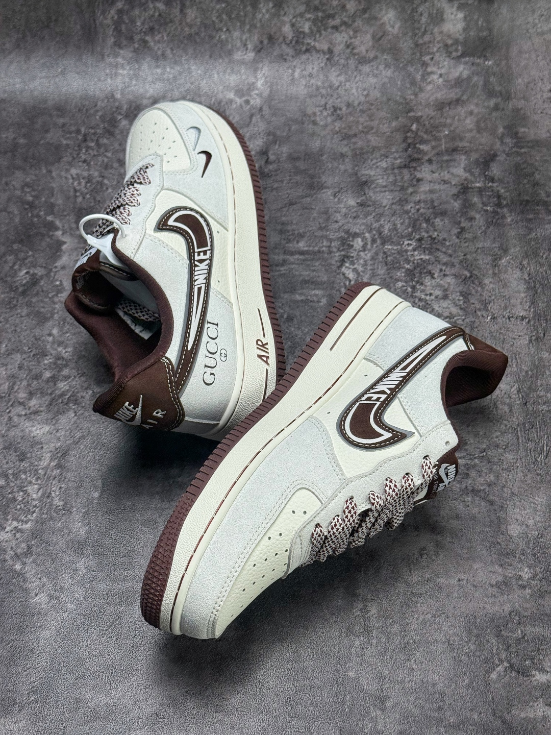 Nike Air Force 1 Low 07 x GUCCI 灰白棕双小勾满天星 SS1979-023