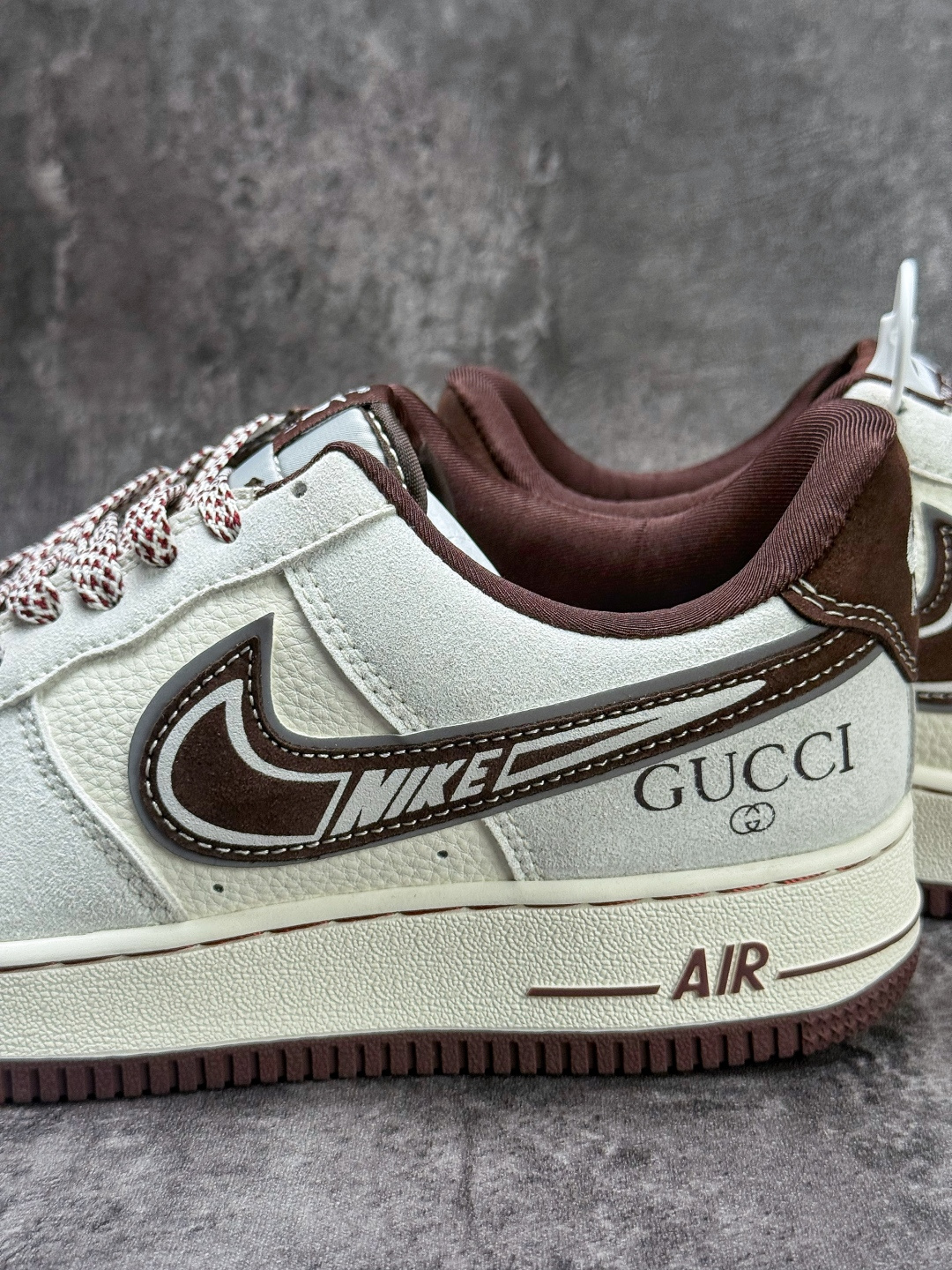 Nike Air Force 1 Low 07 x GUCCI 灰白棕双小勾满天星 SS1979-023