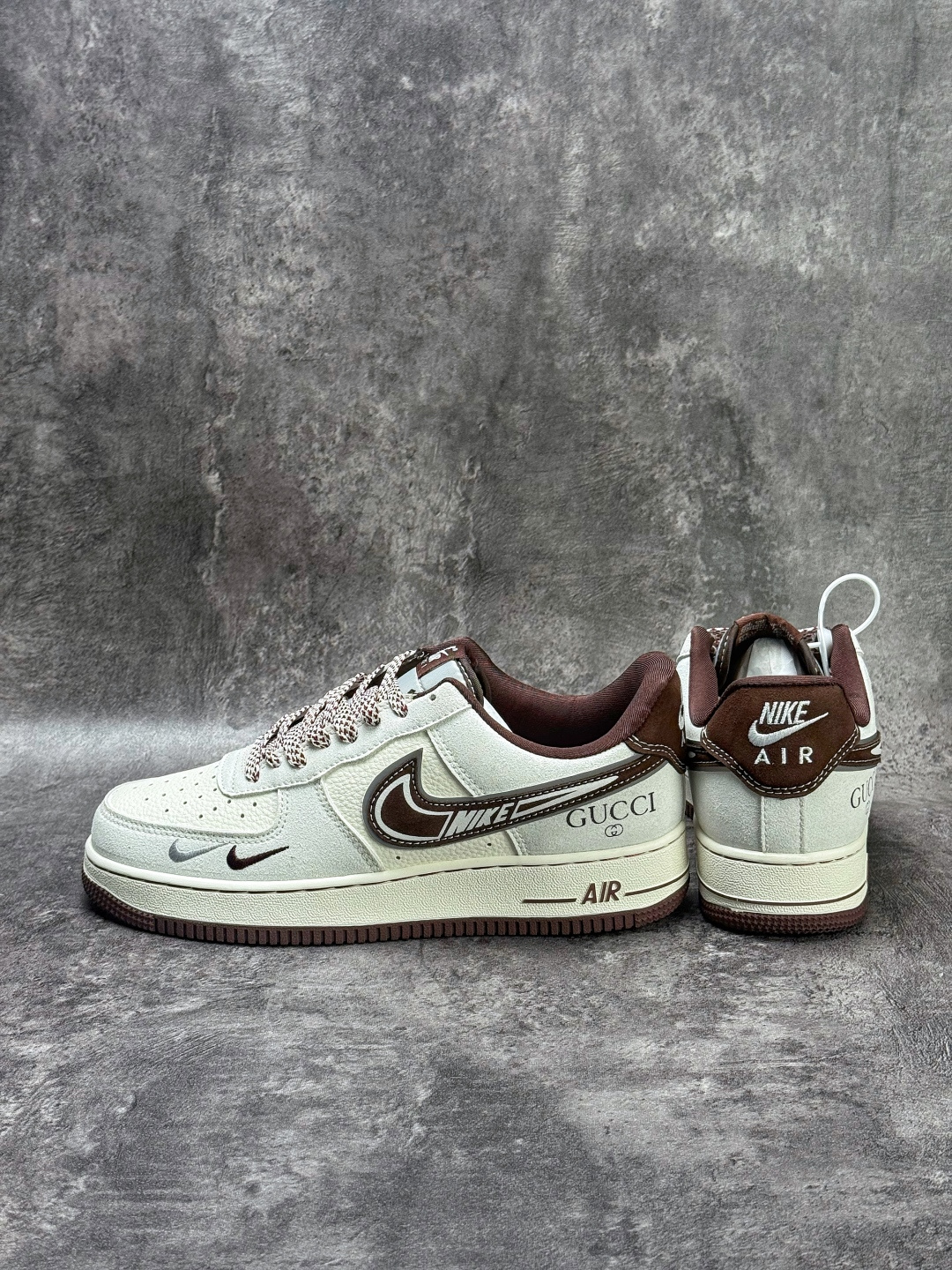 Nike Air Force 1 Low 07 x GUCCI 灰白棕双小勾满天星 SS1979-023