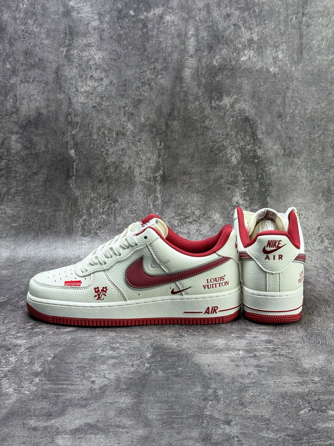 Nike Air Force 1 Low 07 x Louis Vuitton 白红双小勾 WY0655-103-莆田鞋,莆田鞋货源,高仿鞋,高仿鞋货源,安福档口,莆田高仿鞋,莆田鞋批发,高仿鞋批发,莆田高仿运动鞋,高仿运动鞋,莆田运动鞋 Nike Air Force 1 Low 07 x Louis Vuitton 白红双小勾 WY0655-103