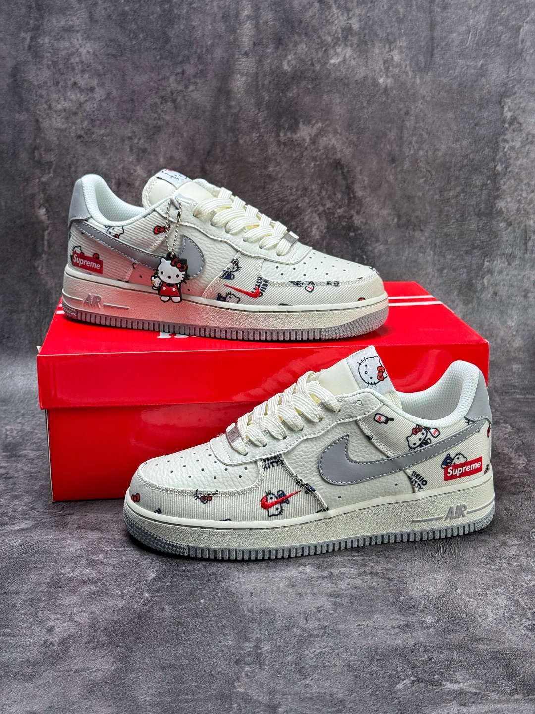 Nike Air Force 1 Low 07 x Superme x Hello Kitty 白灰小勾 NH0601-608
