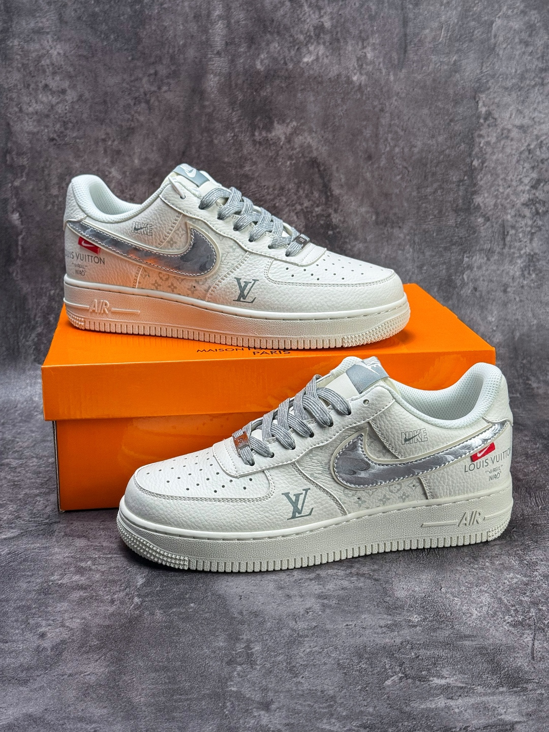 Nike Air Force 1 Low 07 x Louis Vuitton 白灰 KG6699-F39