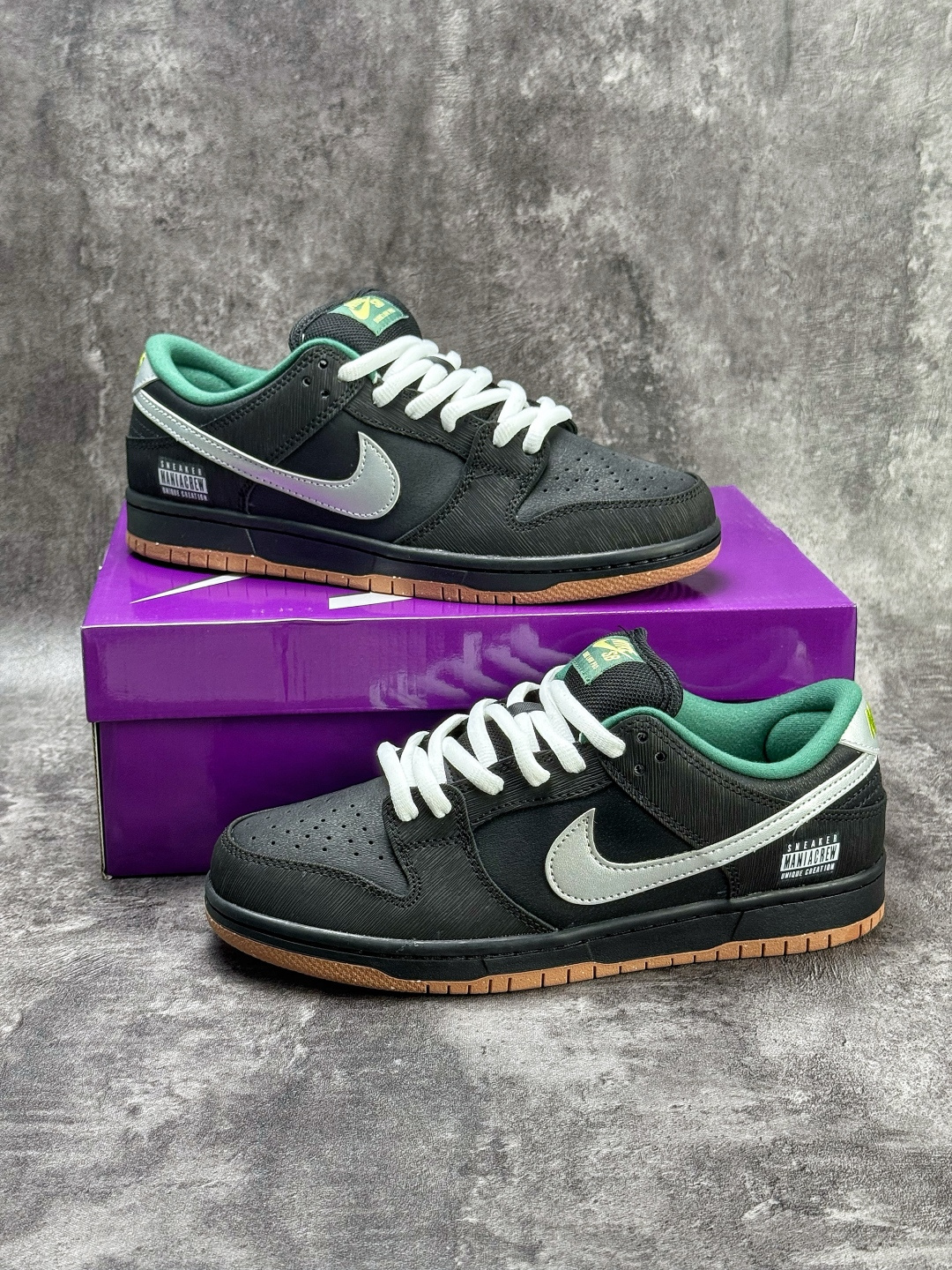 Nike SB Dunk Low 织物 黑银绿 FQ7585-200