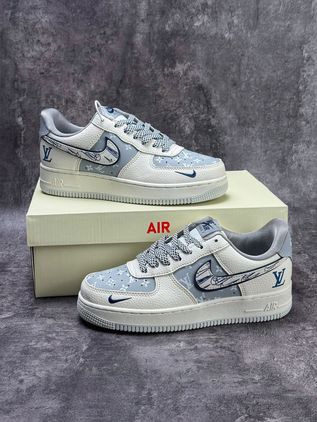 Nike Air Force 1 Low 07 x LOUIS VUITTON 白灰小勾满天星 SS1979-015