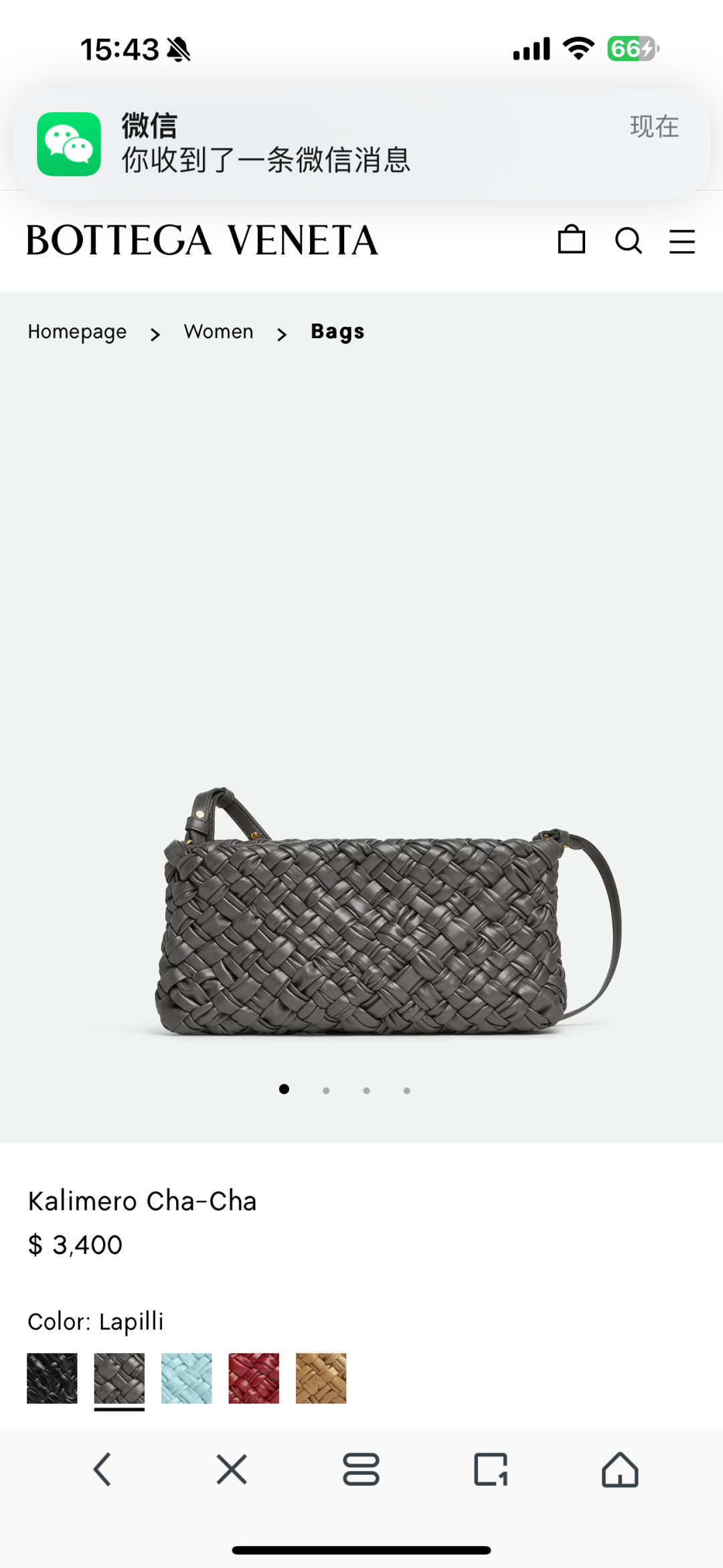 BV Woven Leather Shoulder Bag - Stylish Clutch Handbag in Volcanic Gray 6 cmp i1747641492357 2423 0 4