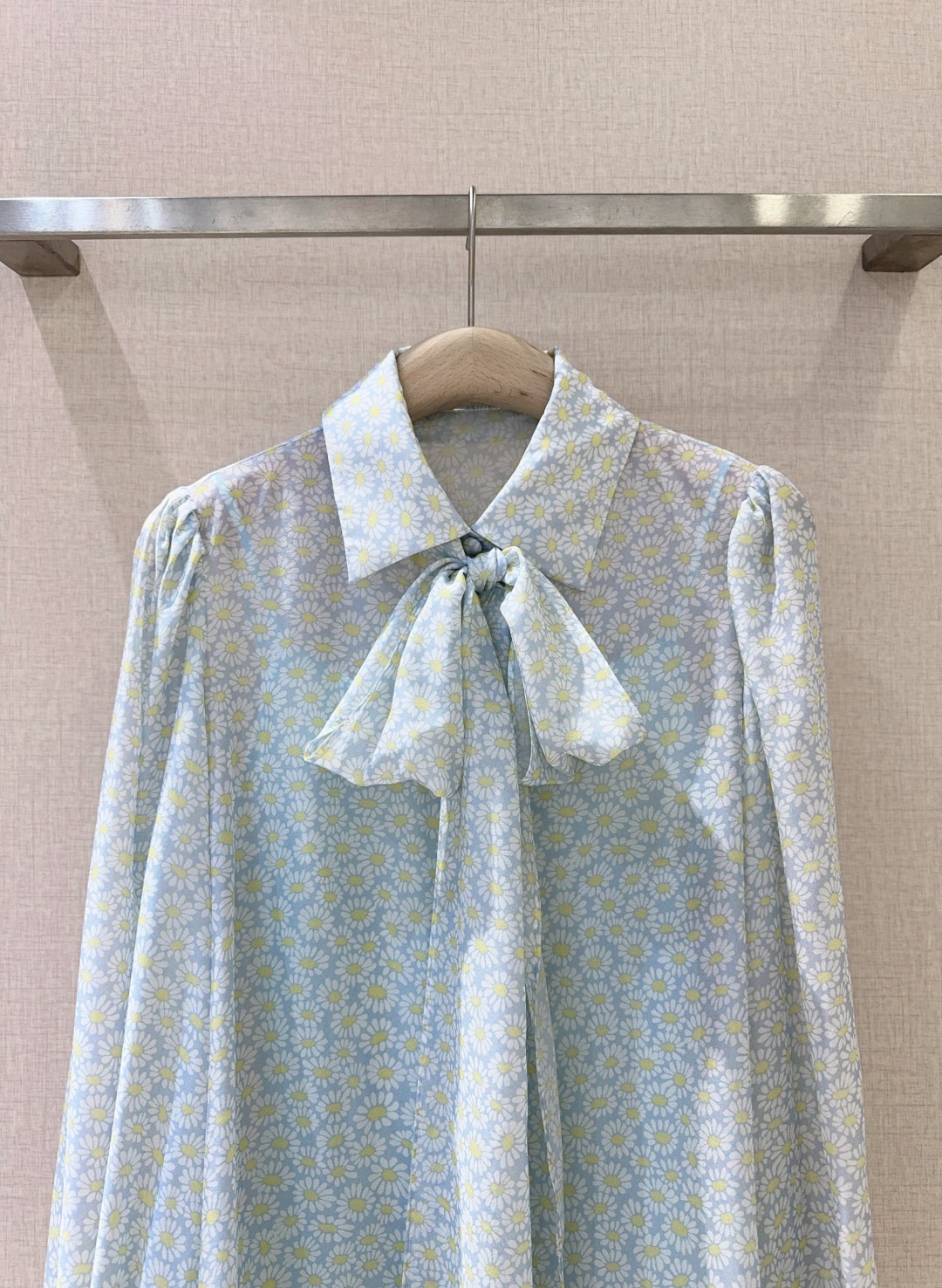 Elegant Floral Silk Blouse with Bow Tie - Inspired by Nature's Wild Chrysanthemums 4 cmp a1740631057157 5618