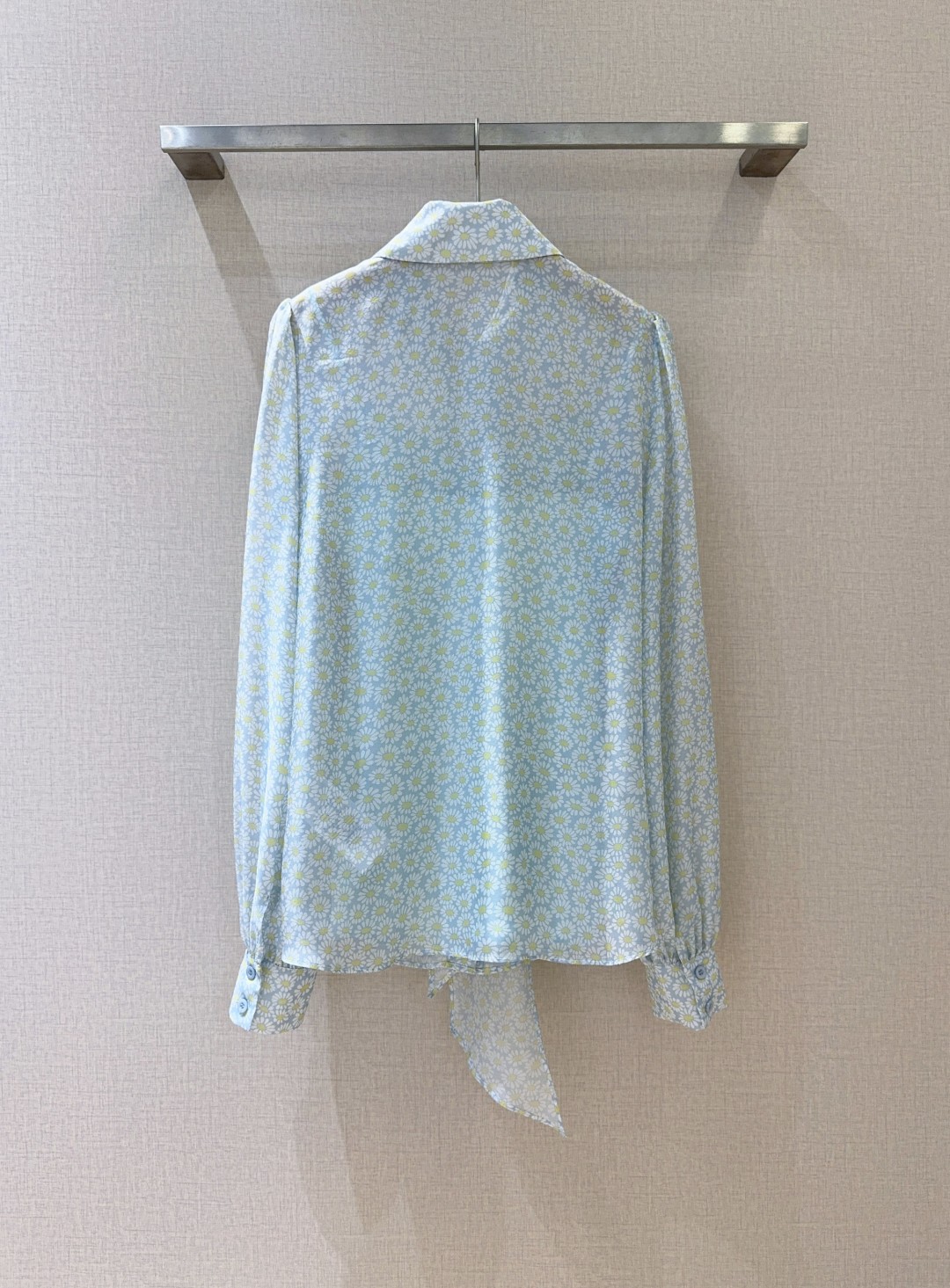 Elegant Floral Silk Blouse with Bow Tie - Inspired by Nature's Wild Chrysanthemums 6 cmp a1740631057232 7475