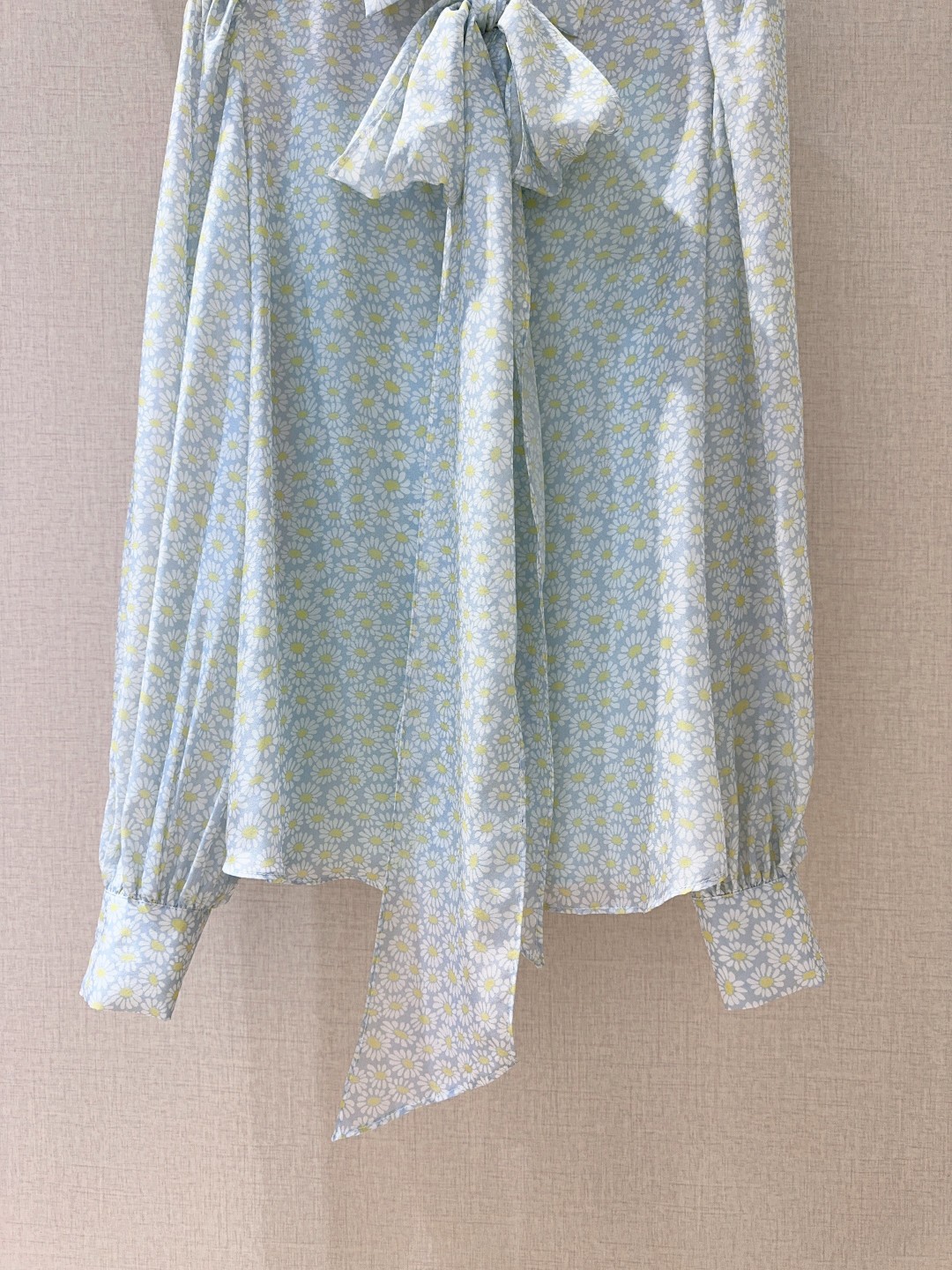 Elegant Floral Silk Blouse with Bow Tie - Inspired by Nature's Wild Chrysanthemums 5 cmp a1740631057424 3782