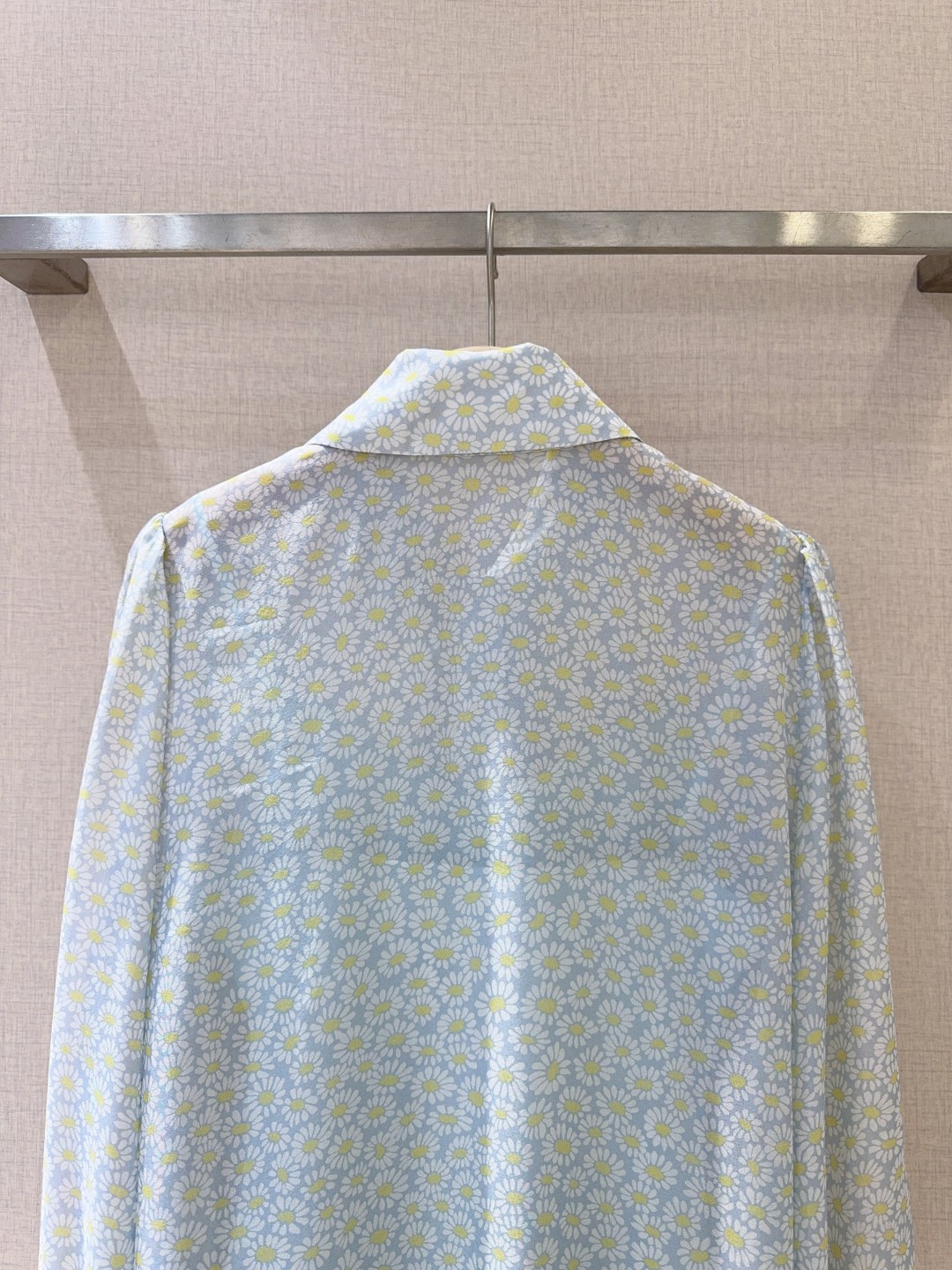 Elegant Floral Silk Blouse with Bow Tie - Inspired by Nature's Wild Chrysanthemums 7 cmp a1740631062356 0655