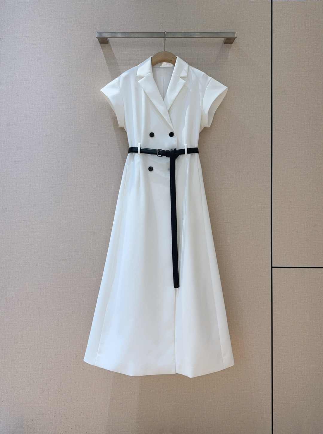 DI*O*R White Mini Dress with Belt, Double-Breasted Blazer Style - Elegant & Chic 2 cmp a1742285926666 7802