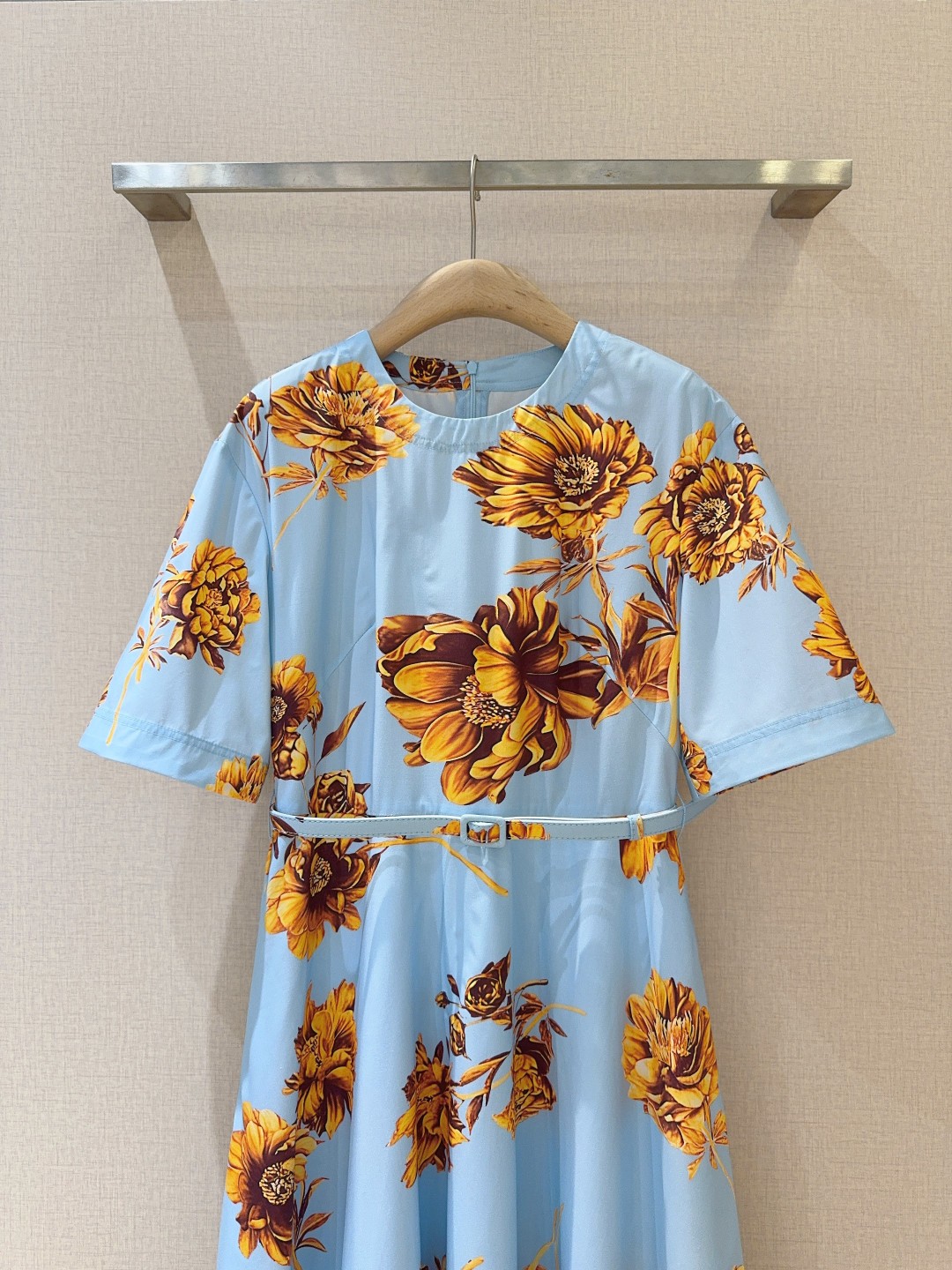 Oscar de la Renta Floral Print Cotton Dress - Elegant Light Blue, Size S-XL 3 cmp a1744964356657 8068